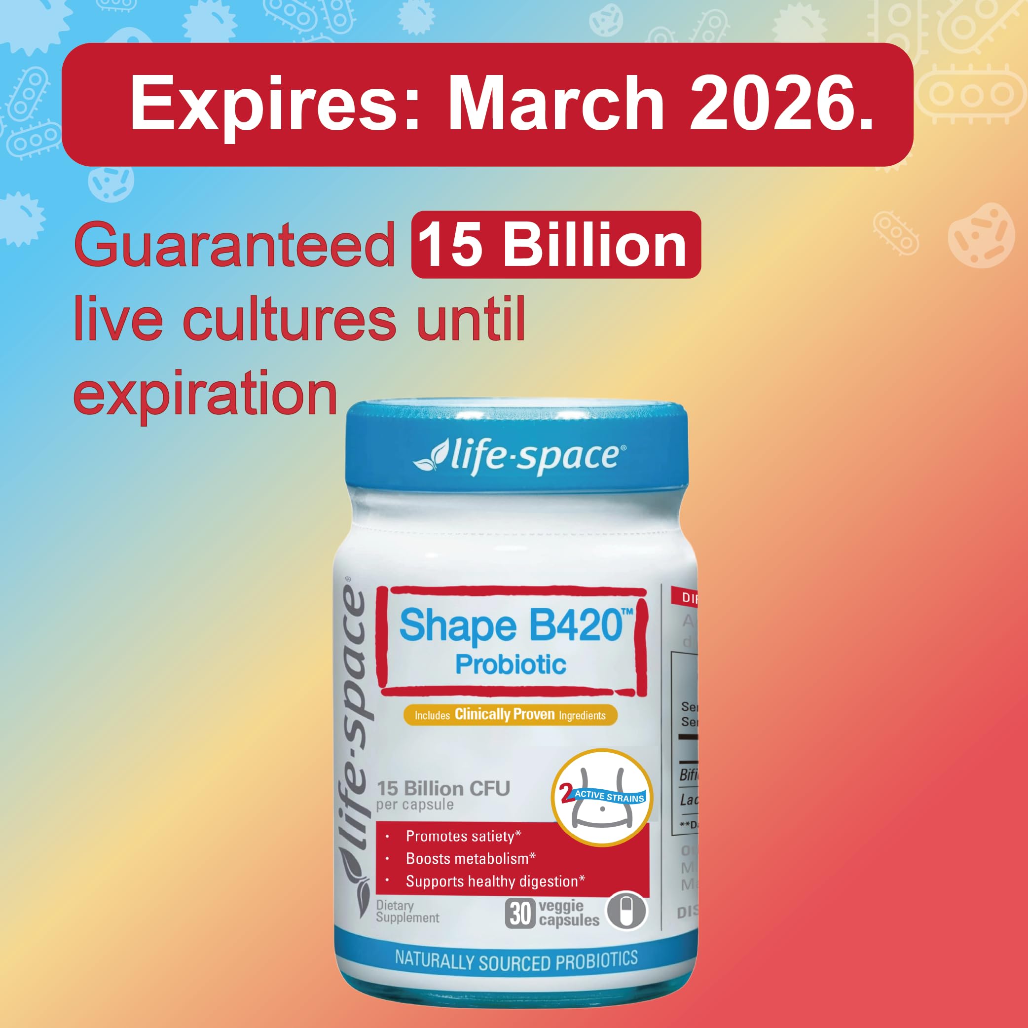 Life-Space Shape B420 Probiotics for Shape Better, Boost, Clinically Backed Metabolism Support, Prebiotic + Probiotics for Women and Men Life-Space buy supplements canada