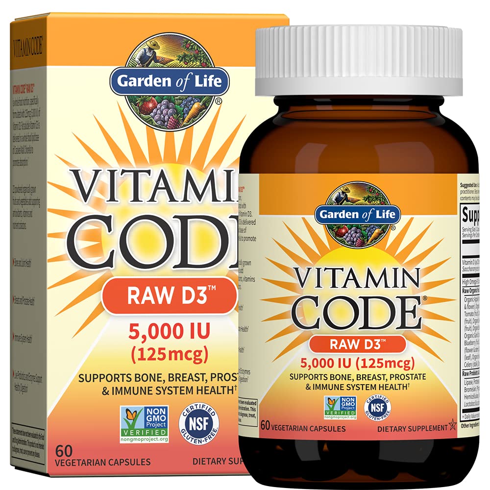 Garden of Life Vitamin D3 5000 IU, Raw Whole Food Supplements with Chlorella, Fruit, Veggies & Probiotics for Bone & Immune Health Garden of Life buy supplements canada