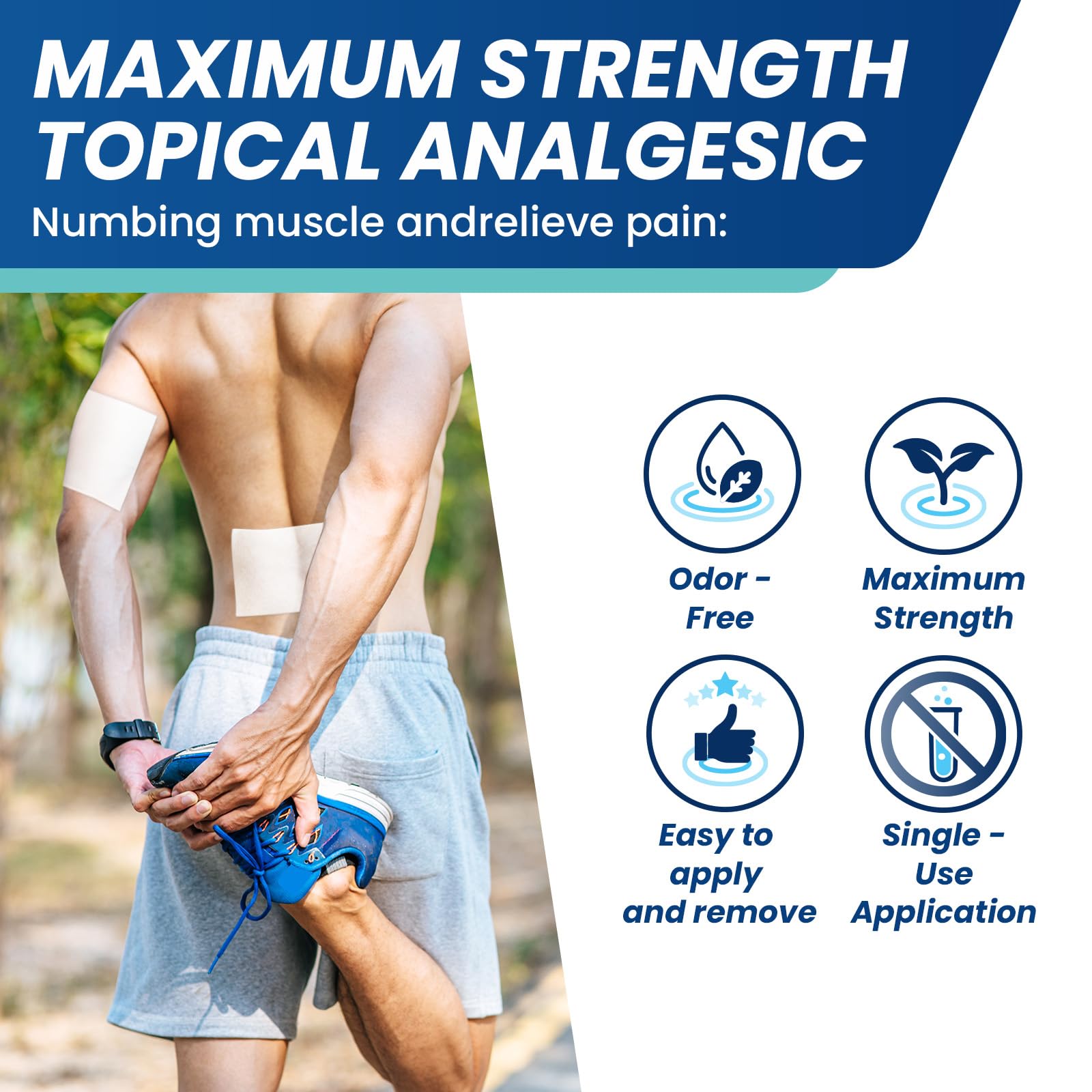 Sumifun 4% Lidocaine Patches,Maximum Strength Pain Relieving Patch Back, Shoulder, Joints, Knee Pain Relief and Muscle Soreness - 8 Hour Pain Relief (21 Count(Pack of 1)) Sumifun buy supplements canada