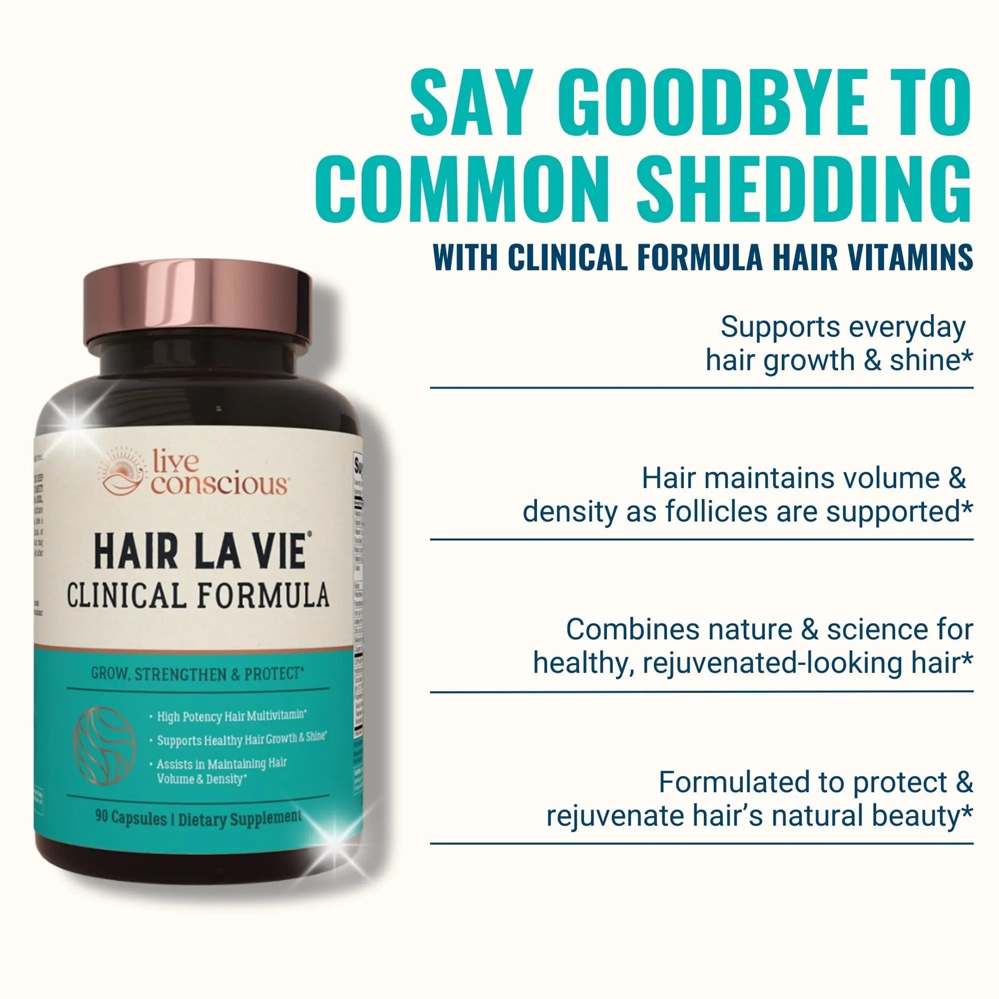 Hair La Vie Live Conscious Clinical Formula Hair Growth Vitamins for Women and Men w/Biotin, Collagen & Saw Palmetto (Pack of 1) Hair La Vie buy supplements canada
