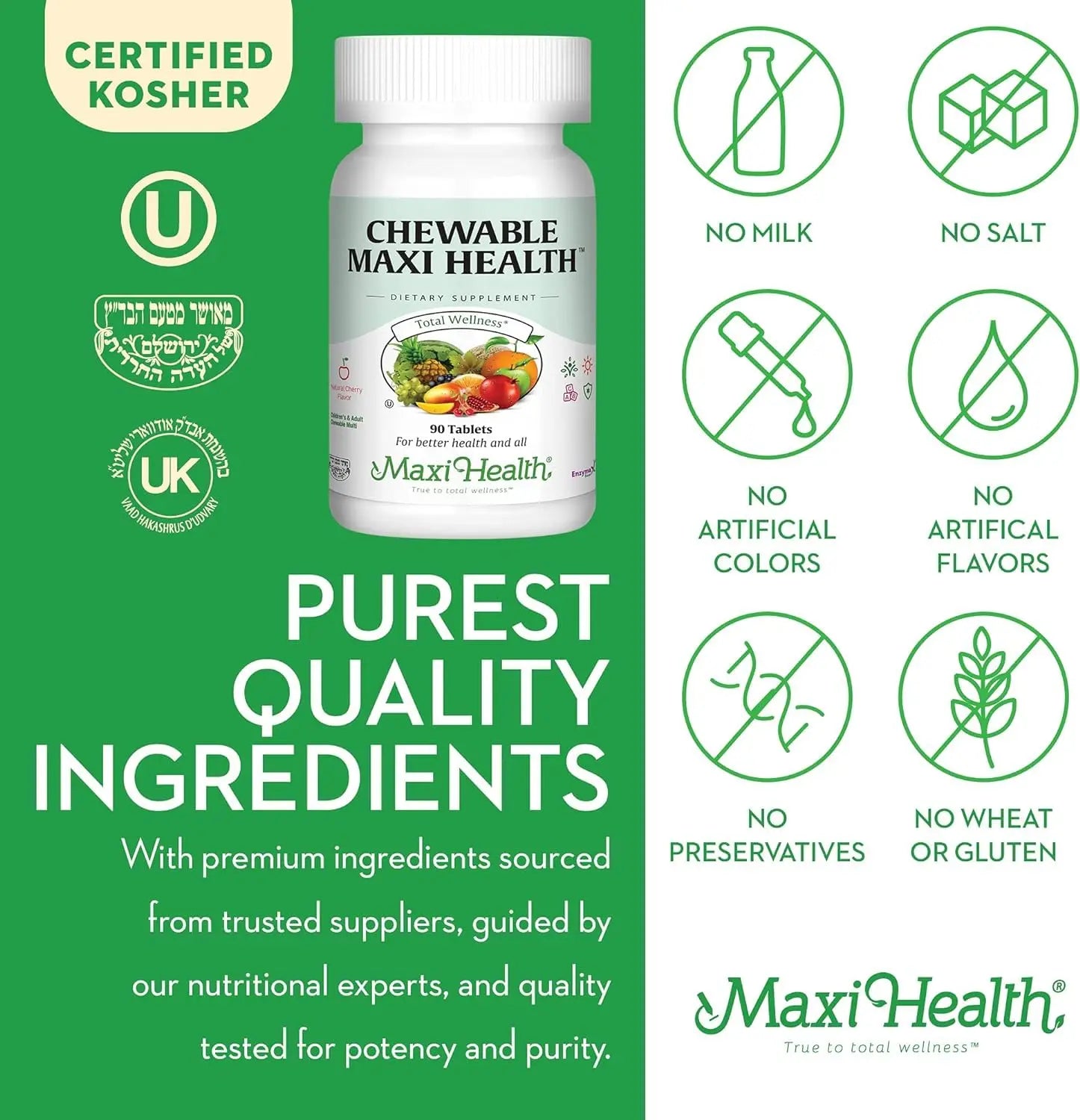 Maxi Health Chewable Multivitamin for Kids, Teens and Adults - Cherry Chewable Vitamins for Adults & Children Maxi Health buy supplements canada