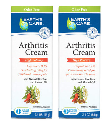 Earth's Care Arthritis Cream - Joint Cream with Natural Capsaicin - Topical Analgesic 2.4 OZ (Pack of 2) Earth's Care buy supplements canada
