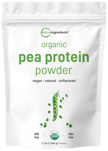 North America Grown, Organic Pea Protein Powder, 1KG (2.2 Pounds) | Plant-Based Vegan Protein, Meatless Protein Supplement, Natural Branched Chain Amino Acids | Non-GMO, Soy Free Micro Ingredients buy supplements canada