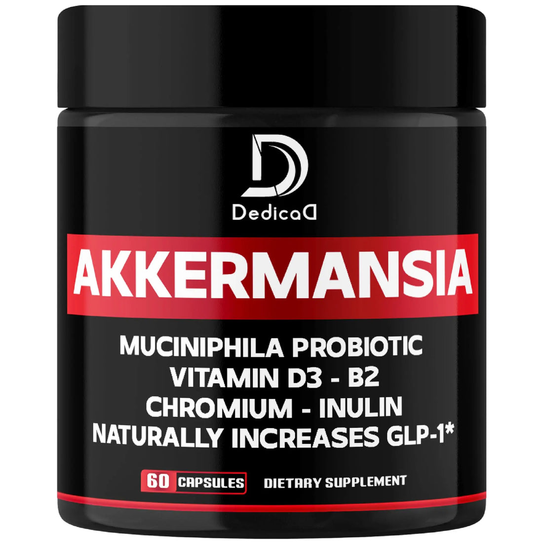 DEDICAD Akkermansia Probiotic for Increases GLP-1 - Contains Inulin, Bacillus Coagulans, Lactobacillus Acidophilus & Chromium - 60 Days Supply - 60 Capsules DEDICAD buy supplements canada