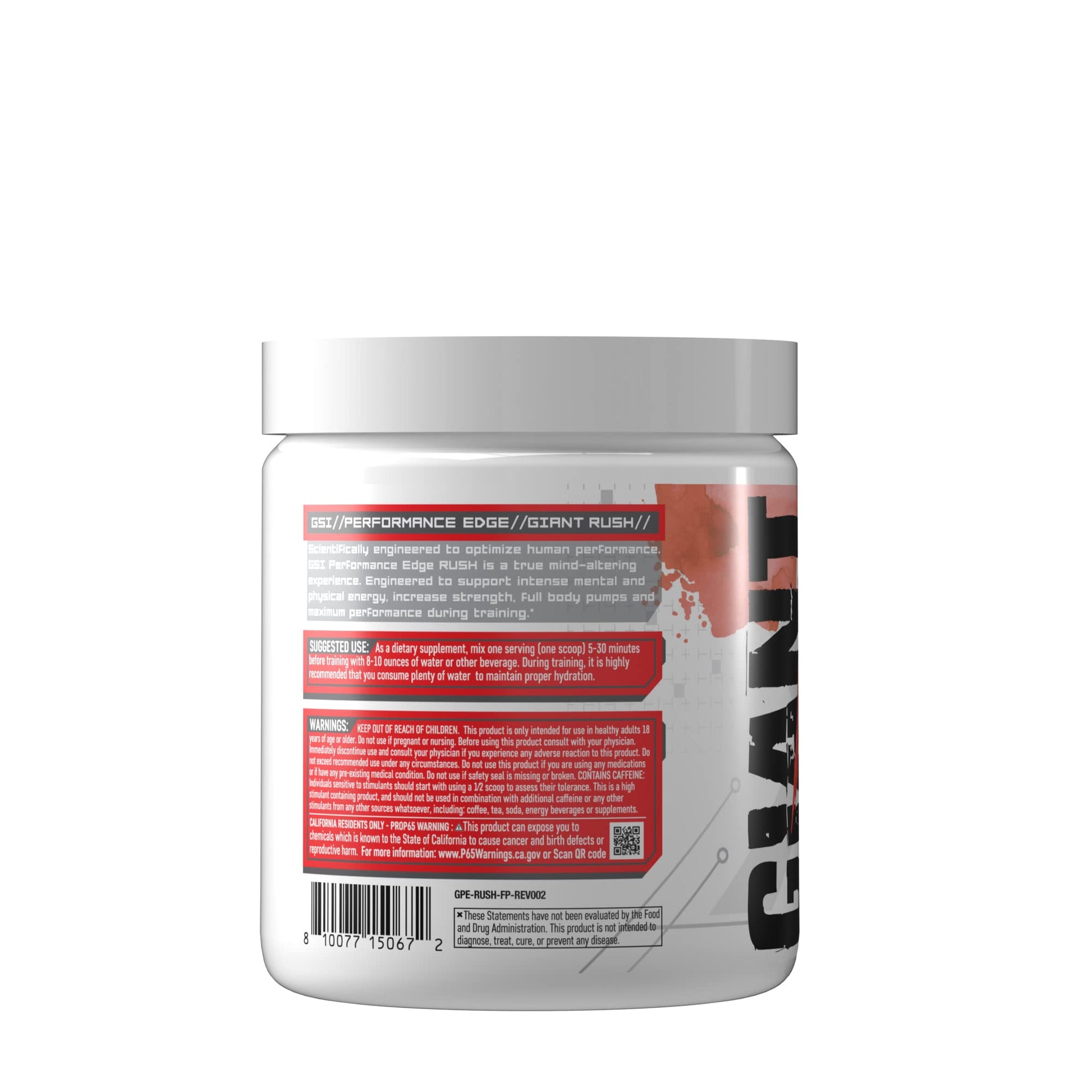Giant Performance Edge Rush - Preworkout Powder (Fruit Punch) Giant Performance buy supplements canada