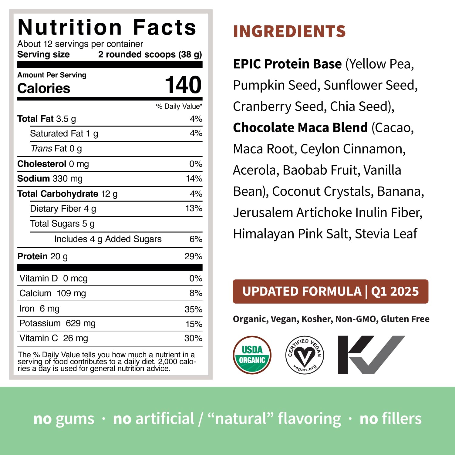 Sprout Living Epic Protein, Plant Based Protein & Superfoods Powder, Chocolate Maca Powder | 20 Grams Organic Protein Powder, Vegan, Non Dairy, Non-GMO, Gluten Free Sprout Living buy supplements canada