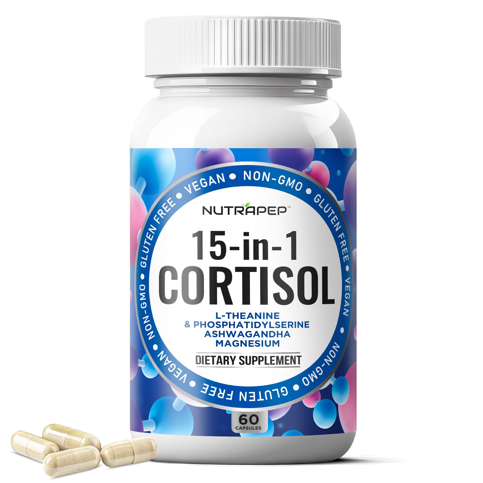 NutraPep Cortisol Detox Supplement Men Women - Reduce Lower Cortisol High Cortisol Reducer Blocker Control - Supports Stress Mood Rest Adrenal Calm Relax with Ashwagandha L-Theanine Magnesium NutraPep buy supplements canada