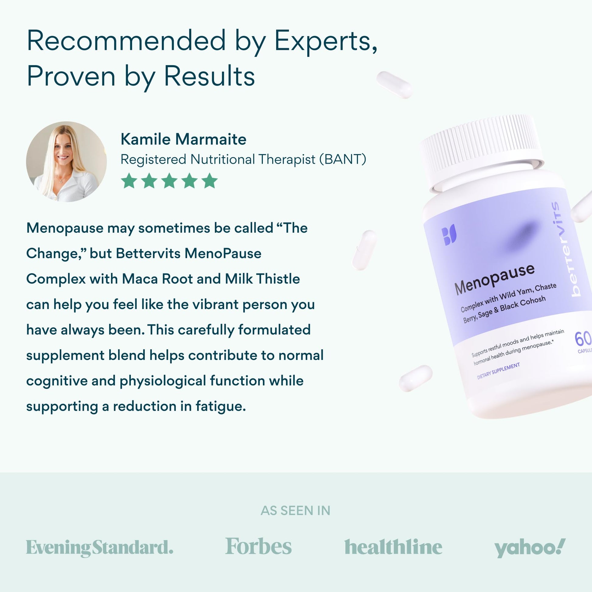 Bettervits Menopause Supplements for Women with Ashwagandha and Zinc | Hormone Balance Support with Vitamins D3 B6 B12 for Hot Flashes | Perimenopause Supplements for Monthly Wellness - 60 Capsules Bettervits buy supplements canada