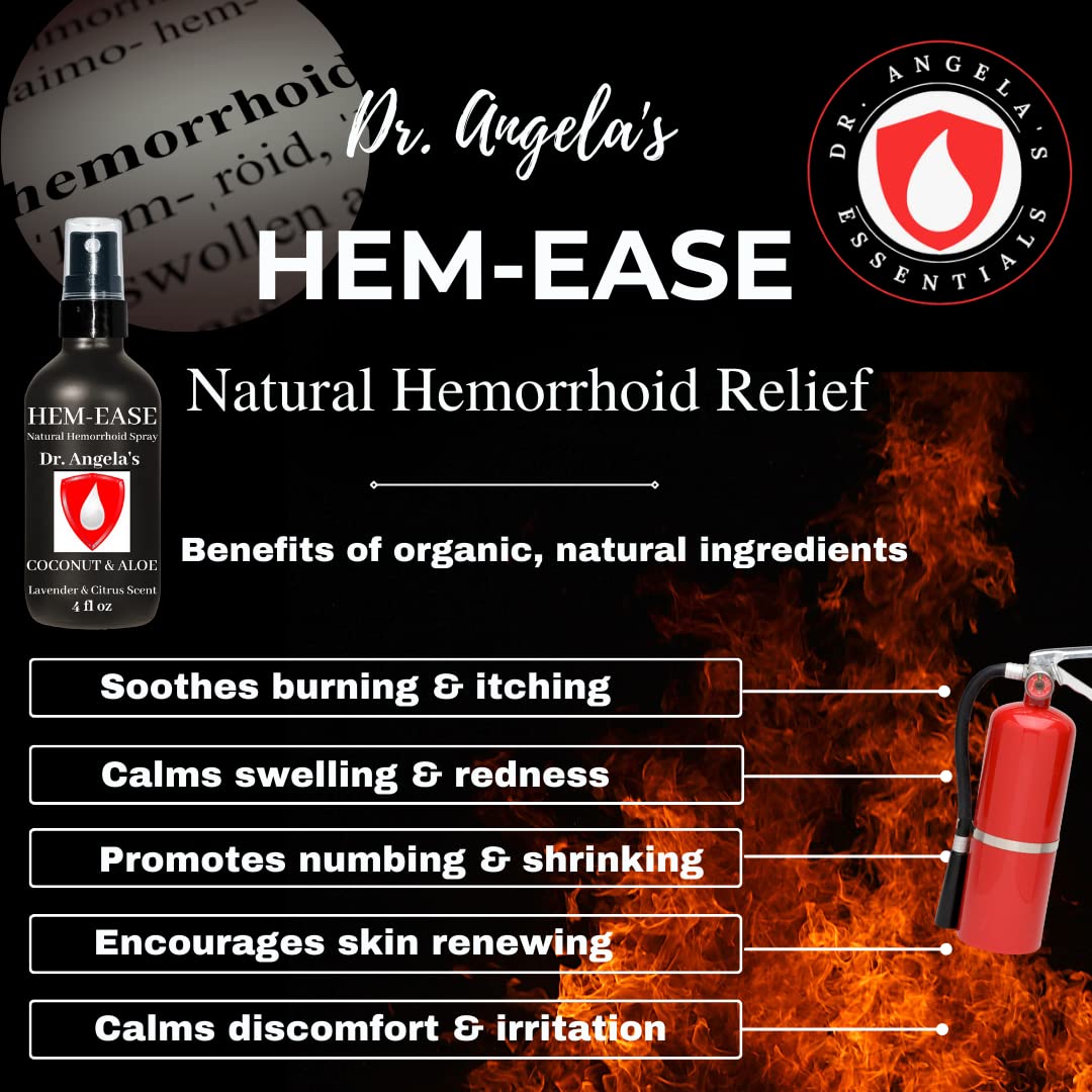 Dr. Angela's Hemorrhoid Treatment Spray | Organic Aloe Vera, Witch Hazel & Essential Oils Turmeric & Tea Tree | Natural Itching & Burning Relief Cream Doctor Angela Essential buy supplements canada