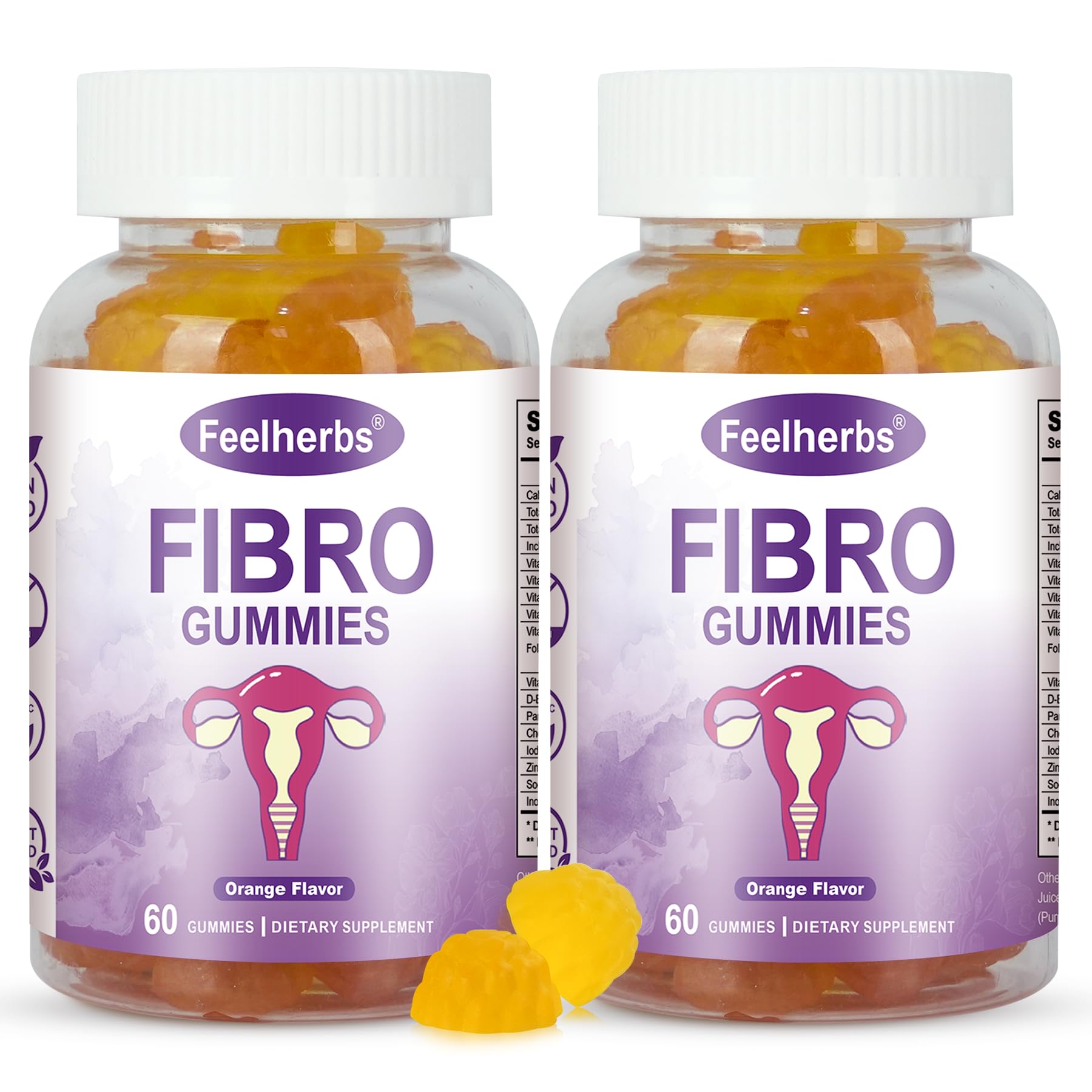 Feelherbs Fibro Gummies for Women, Pack of 2, Multivitamin Inositol Gummies with Inositol, Biotin, Vitamins A, C, D3, E, B6, B12, 60 Gummies Per Bottle Feelherbs buy supplements canada