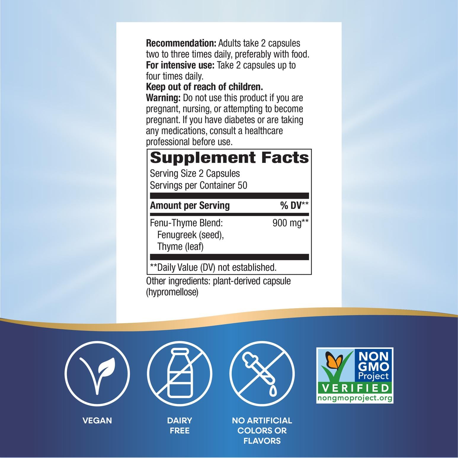 Nature's Way Fenu-Thyme - Traditional Digestive Support Blend* - 900 mg of Thyme & Fenugreek per 2-Capsule Serving - Non-GMO Project Verified & Dairy Free - 100 Vegan Capsules Nature's Way buy supplements canada