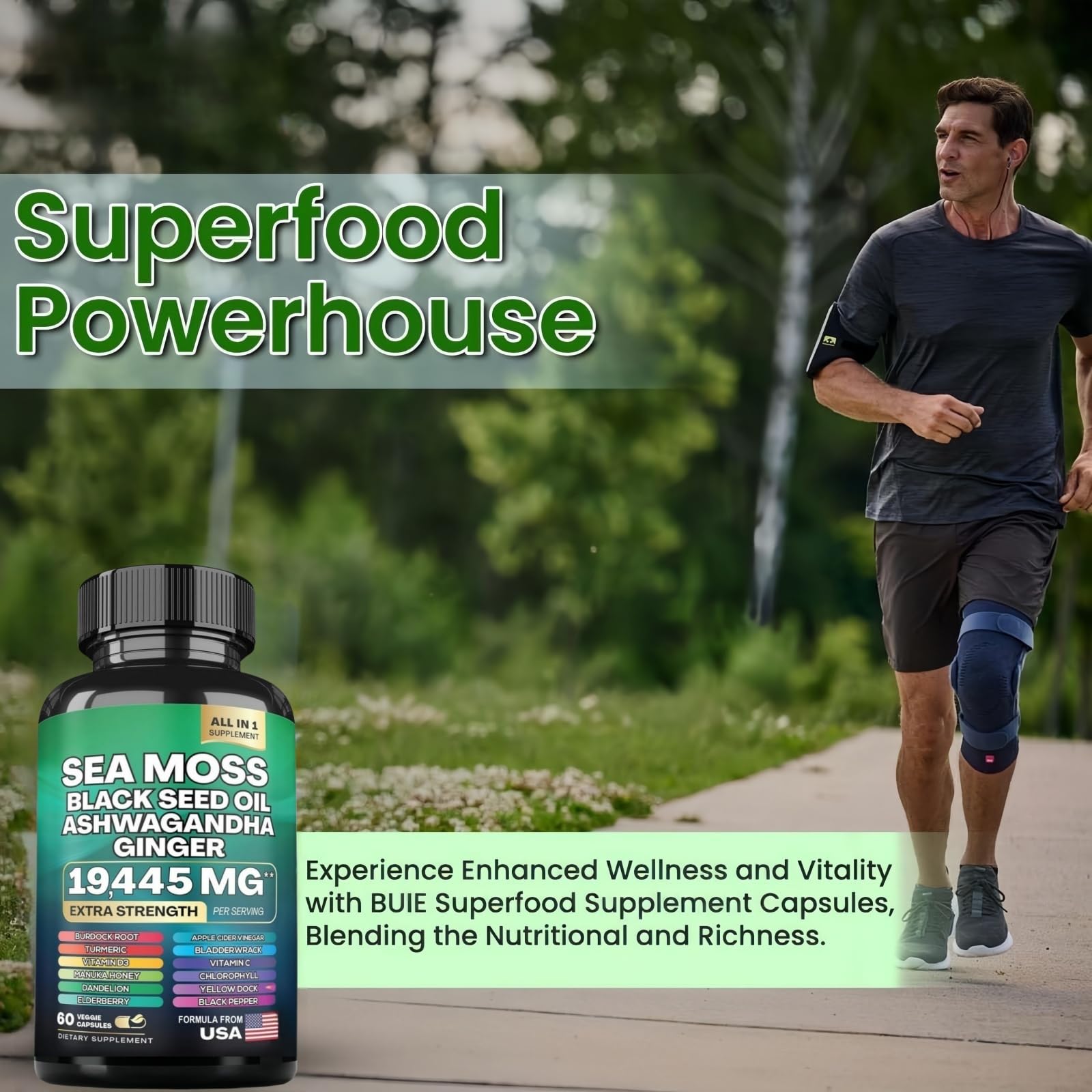 HealthyFinds Sea Moss Black Seed Oil Ashwagandha Ginger Capsules with Turmeric Bladderwrack Burdock & Vitamin C Vitamin D3 with Elderberry Manuka Dandelion Yellow Dock Iodine Chlorophyll ACV HealthyFinds buy supplements canada