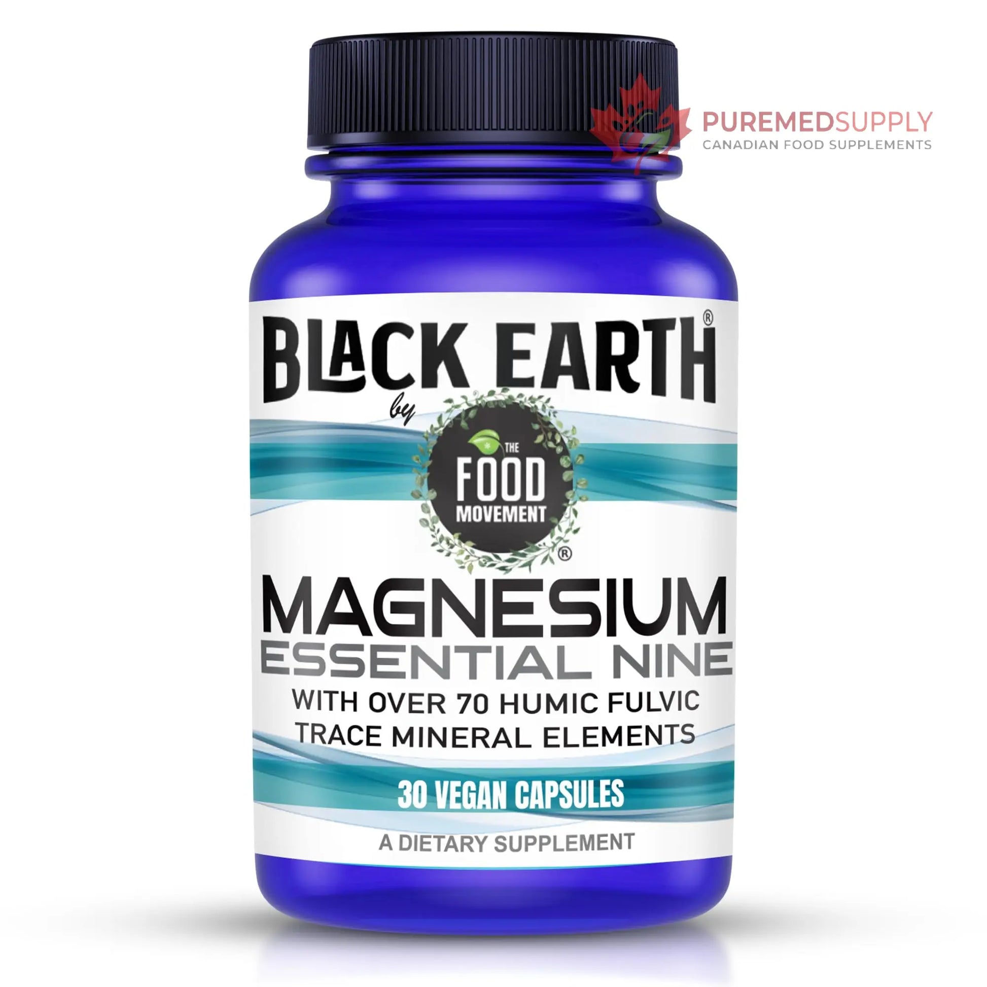 The Food Movement Co. Black Earth Magnesium Essential Nine - Vegan Capsules with Magnesium Glycinate, Citrate, Malate and More - 9 Bioactive Forms for Optimal Health (30 Count) THE FOOD MOVEMENT CO. buy supplements canada