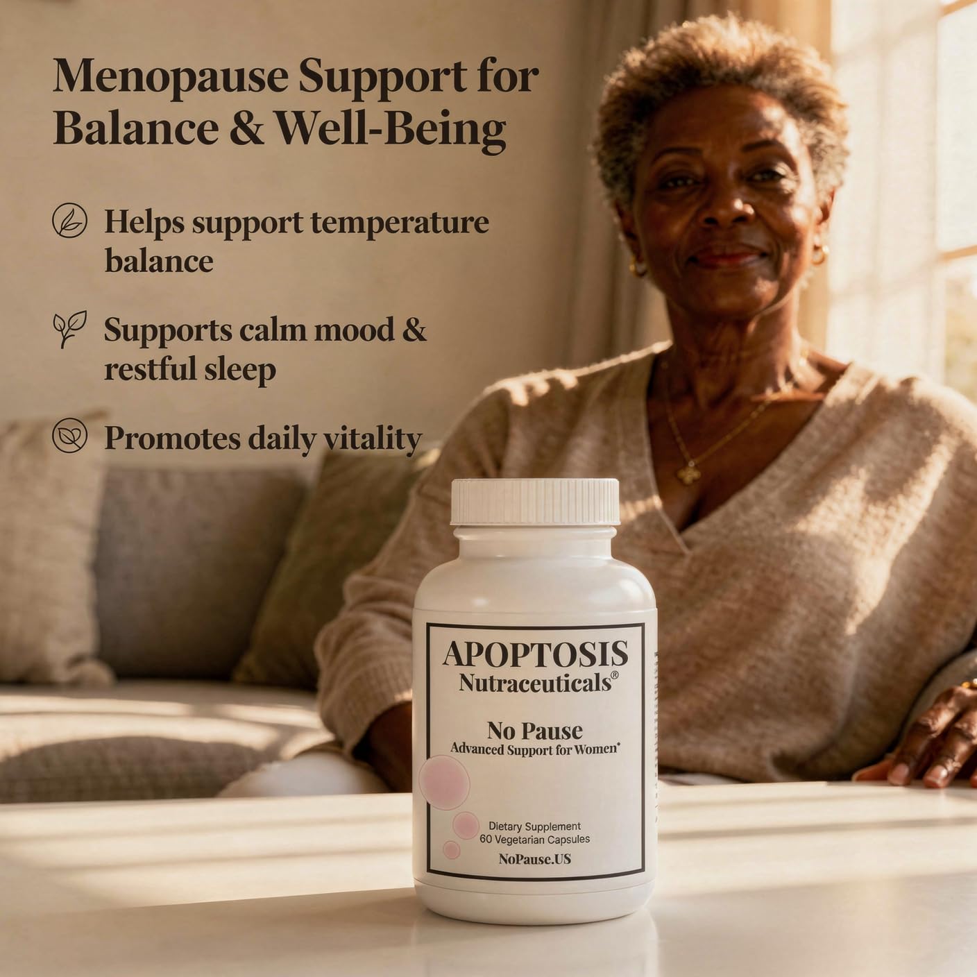 Apoptosis Menopause Supplement for Women – Supports Hot Flash Relief, Mood Balance, Energy & Vitality – with L-Arginine – 60 Capsules – Made in USA Apoptosis Nutraceuticals buy supplements canada