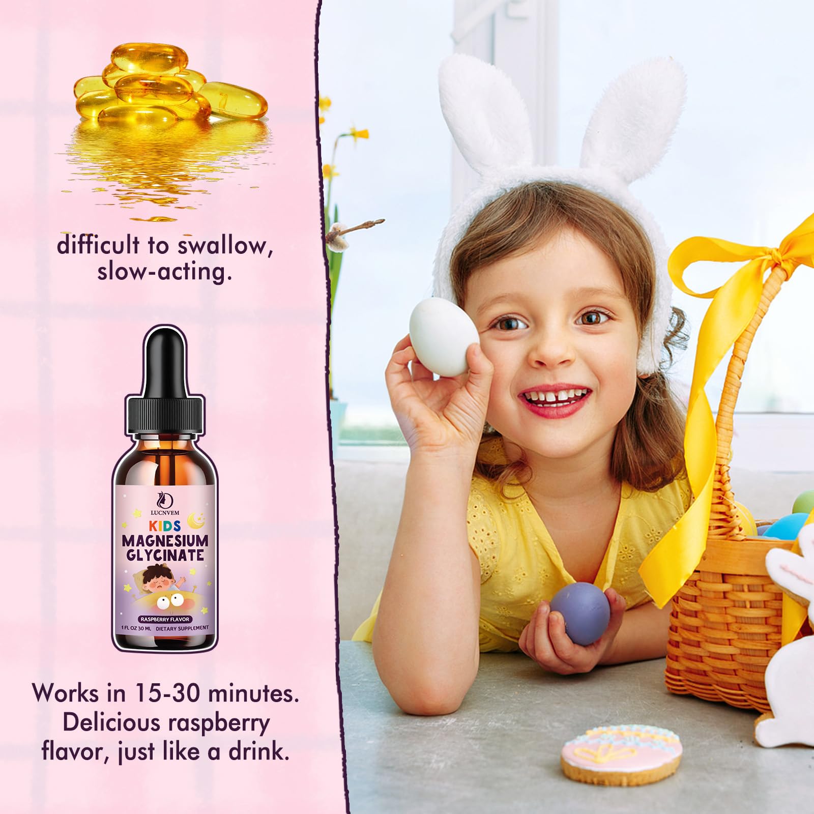 Kids Magnesium Glycinate Sleep Liquid Drops – Sleep & Calm Support with L-Theanine – Melatonin-Free, Sugar-Free Vegan Raspberry Supplement – 2 Bottles, 30ml Each LUCNVEM buy supplements canada