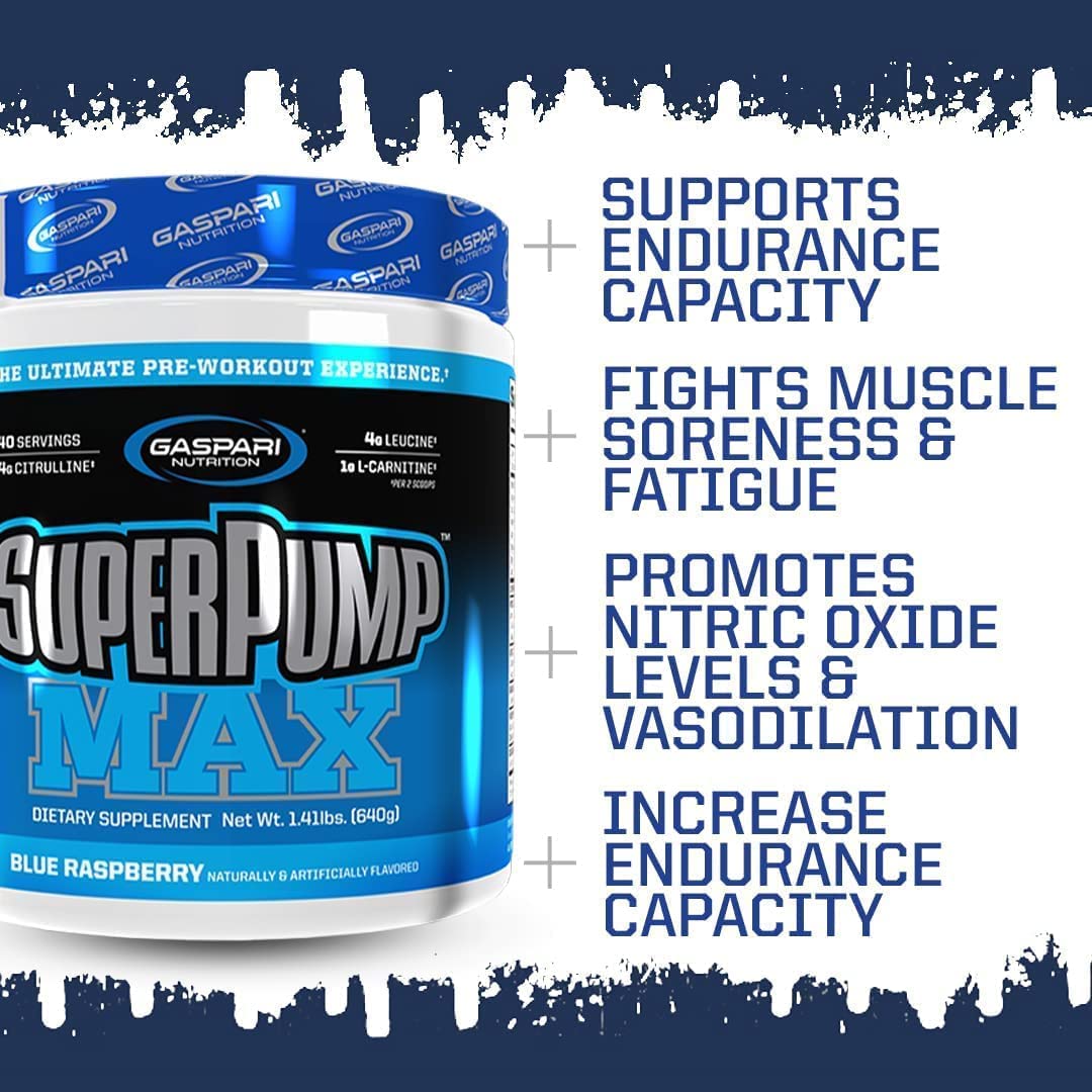 Gaspari Nutrition SuperPump Max Blue Raspberry Ice - 1.41 lbs Gaspari Nutrition buy supplements canada