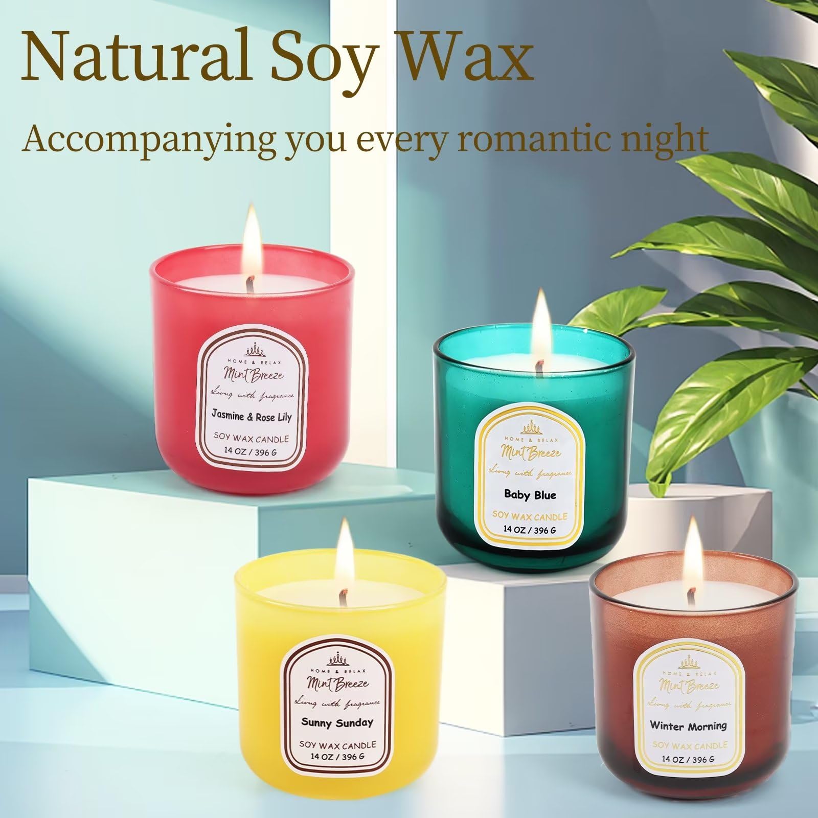 HOME & RELAX 14oz Scented Soy Wax Candle,Big Candle, More Than 80 Hours Long Lasting Burning time HOME & RELAX buy supplements canada