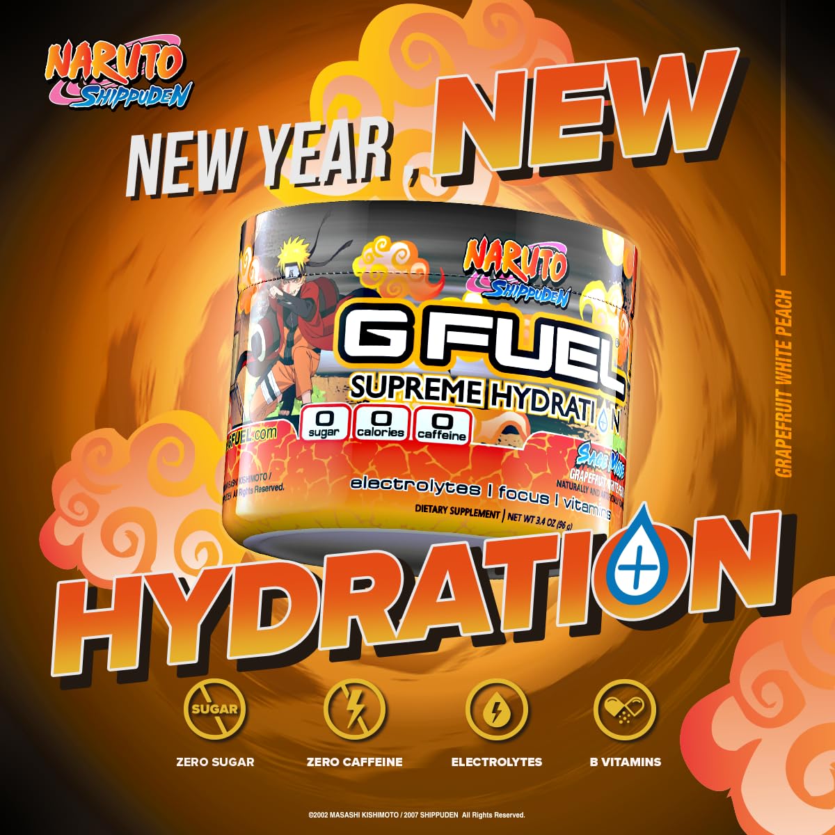 G Fuel Naruto Sage Mode Electrolytes Powder, Water Mix for Hydration, Energy and Focus G fuel buy supplements canada