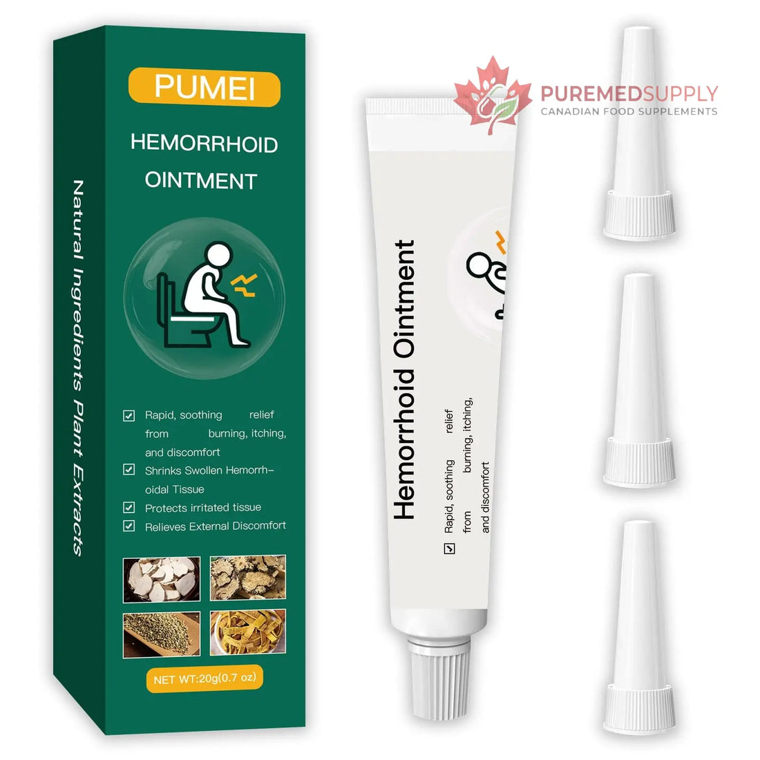 Pumei Hemorrhoid Cream,Herbal Hemorrhoid Ointment,Massage Hemorrhoids Ointment,for Men and Women Herbal Hemorrhoids Cream Pumei buy supplements canada