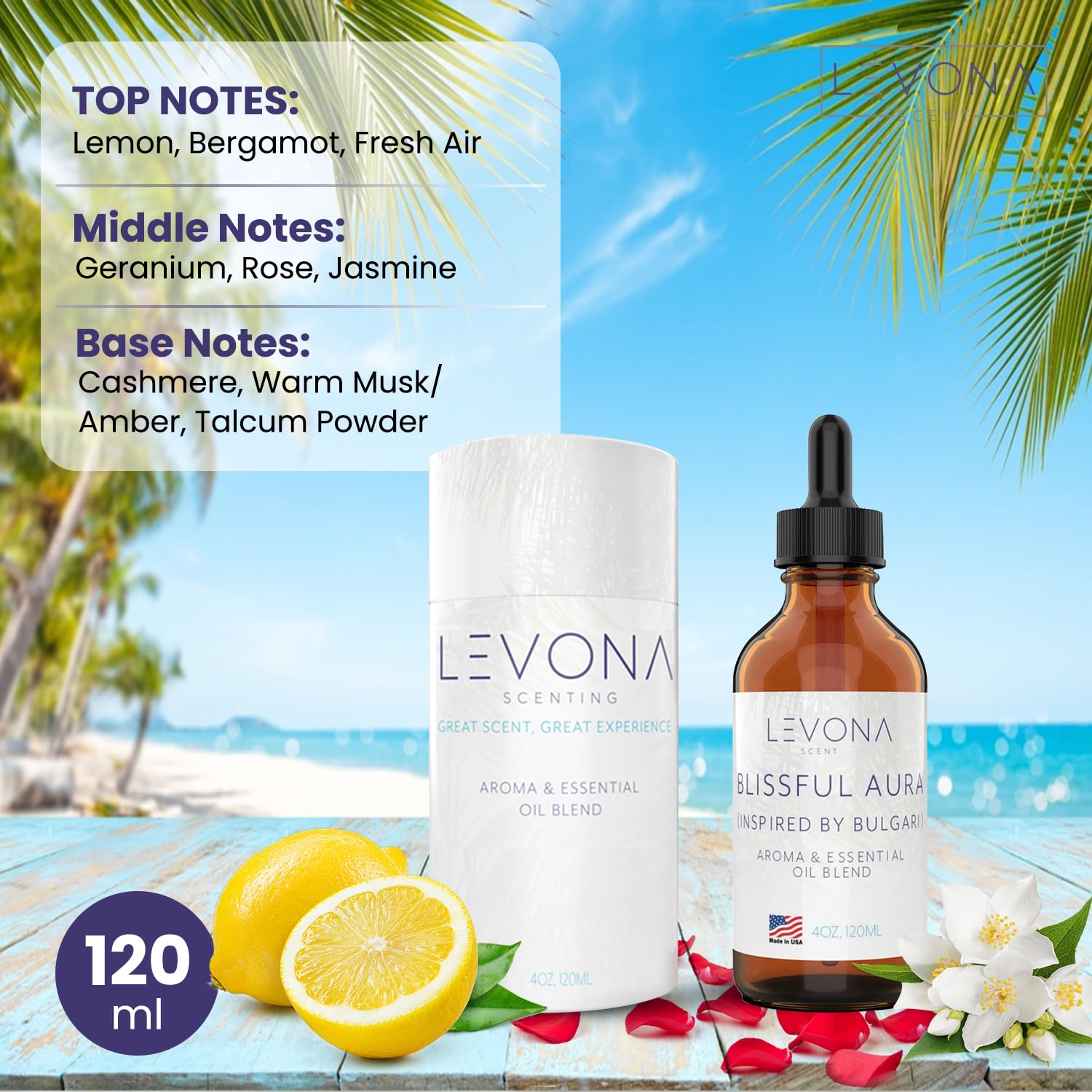 Levona Scent Essential Oils for Diffuser: Blissful Aura Inspired by Bulgari with Notes of Amber LEVONA SCENT buy supplements canada
