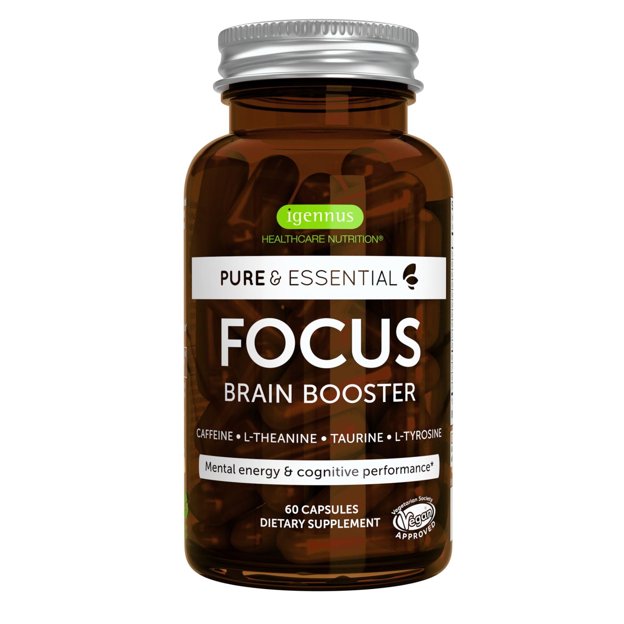Igennus Focus - Nootropic with 200mg Natural Caffeine, Methylated B Vitamins, L-Theanine, Taurine, L-Tyrosine, Clean Energy, Brain Booster & Cognitive Performance, Non Jittery, 60 Capsules Igennus Healthcare Nutrition buy supplements canada