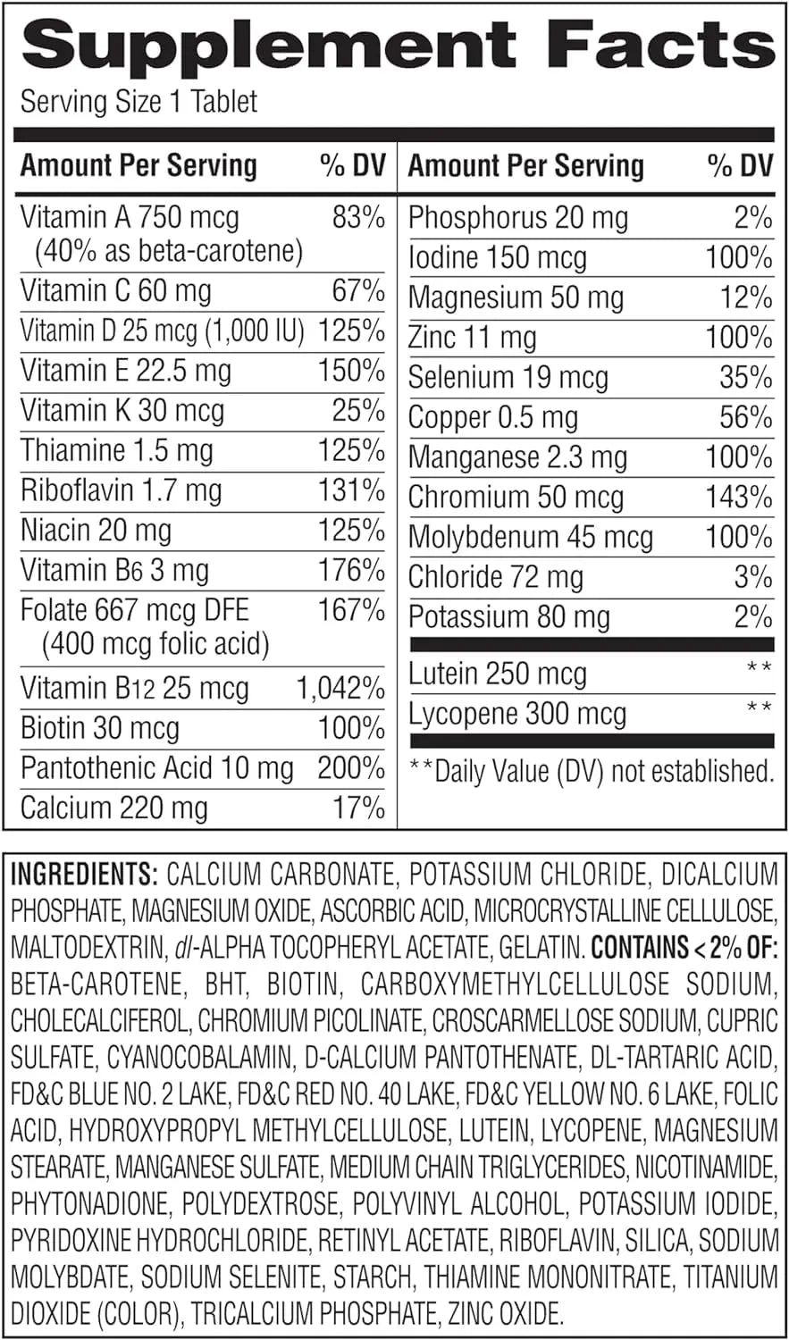 Equate Mature Adult 50+ One Daily Complete Multivitamin Compare to Centrum Silver (400 Ct) Aus Healthcare buy supplements canada