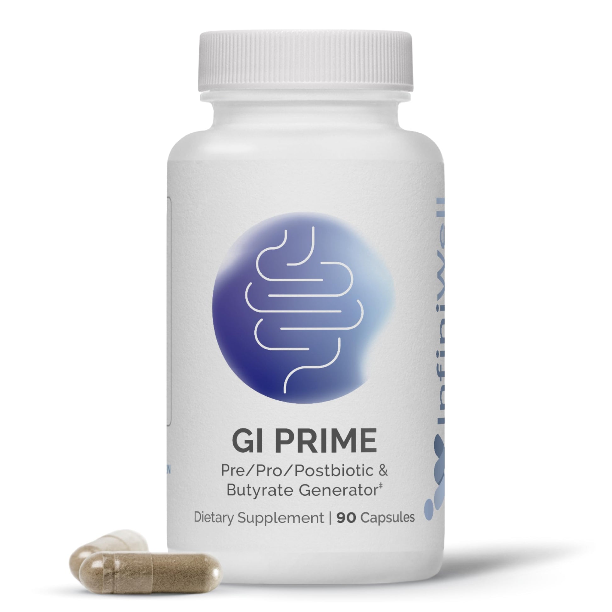 InfiniWell GI Prime - Pre, Post & Probiotics for Digestive Health - Aid Immune Function & Support The Gut-Brain Axis - with Bacillus Probiotics for Women & Men (90 Capsules) InfiniWell buy supplements canada