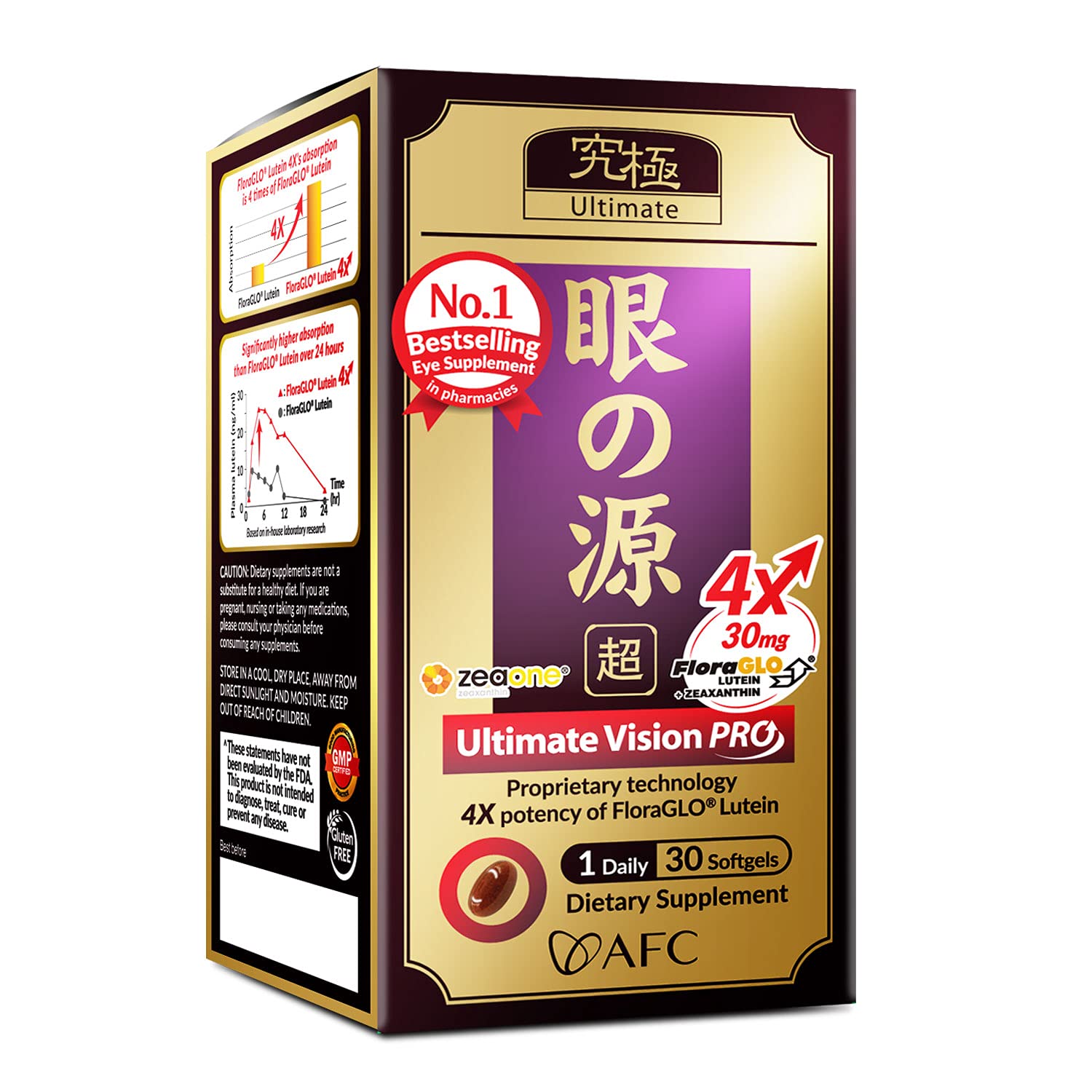 AFC Japan Ultimate Vision PRO - Eye Formula with FloraGLO Lutein 4X AFC buy supplements canada