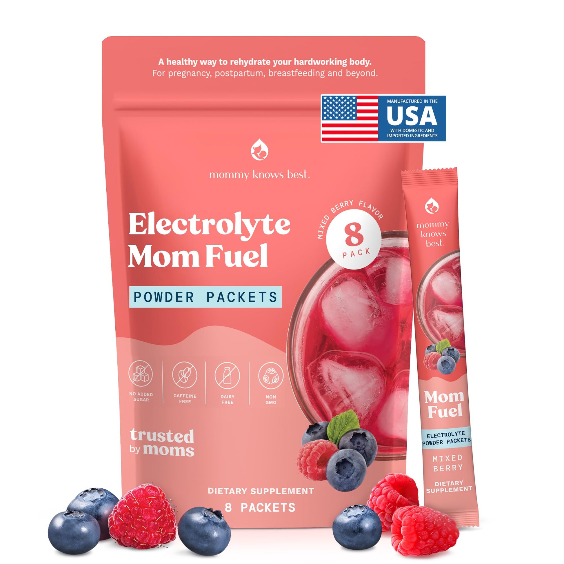 Mommy Knows Best Mom Fuel Electrolyte Drink Mix for Moms, Hydration Support - for Pregnancy, Prenatal, Electrolytes + Trace Minerals, Mommy Knows Best buy supplements canada