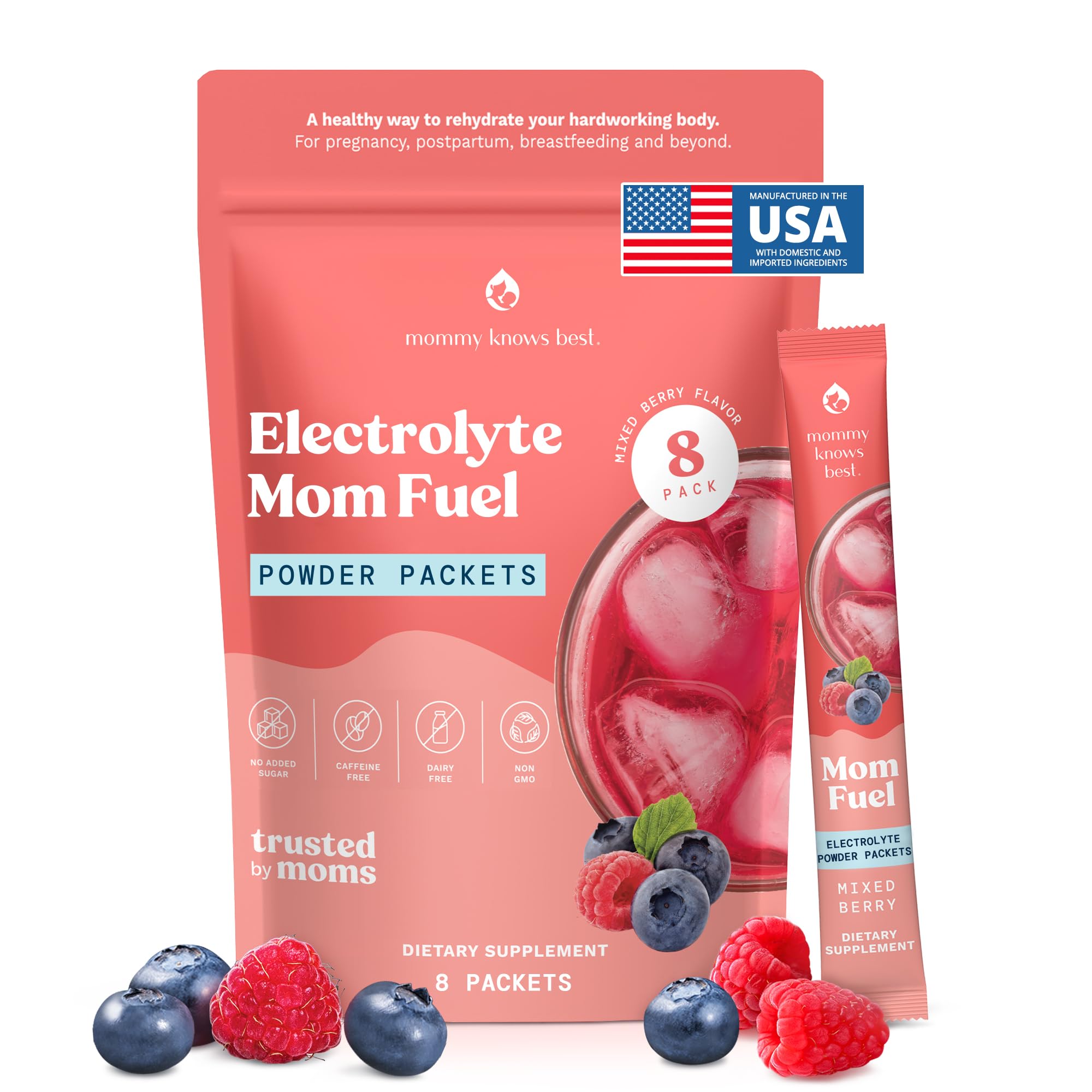 Mommy Knows Best Mom Fuel Electrolyte Drink Mix for Moms, Hydration Support - for Pregnancy, Prenatal, Electrolytes + Trace Minerals, Mommy Knows Best buy supplements canada
