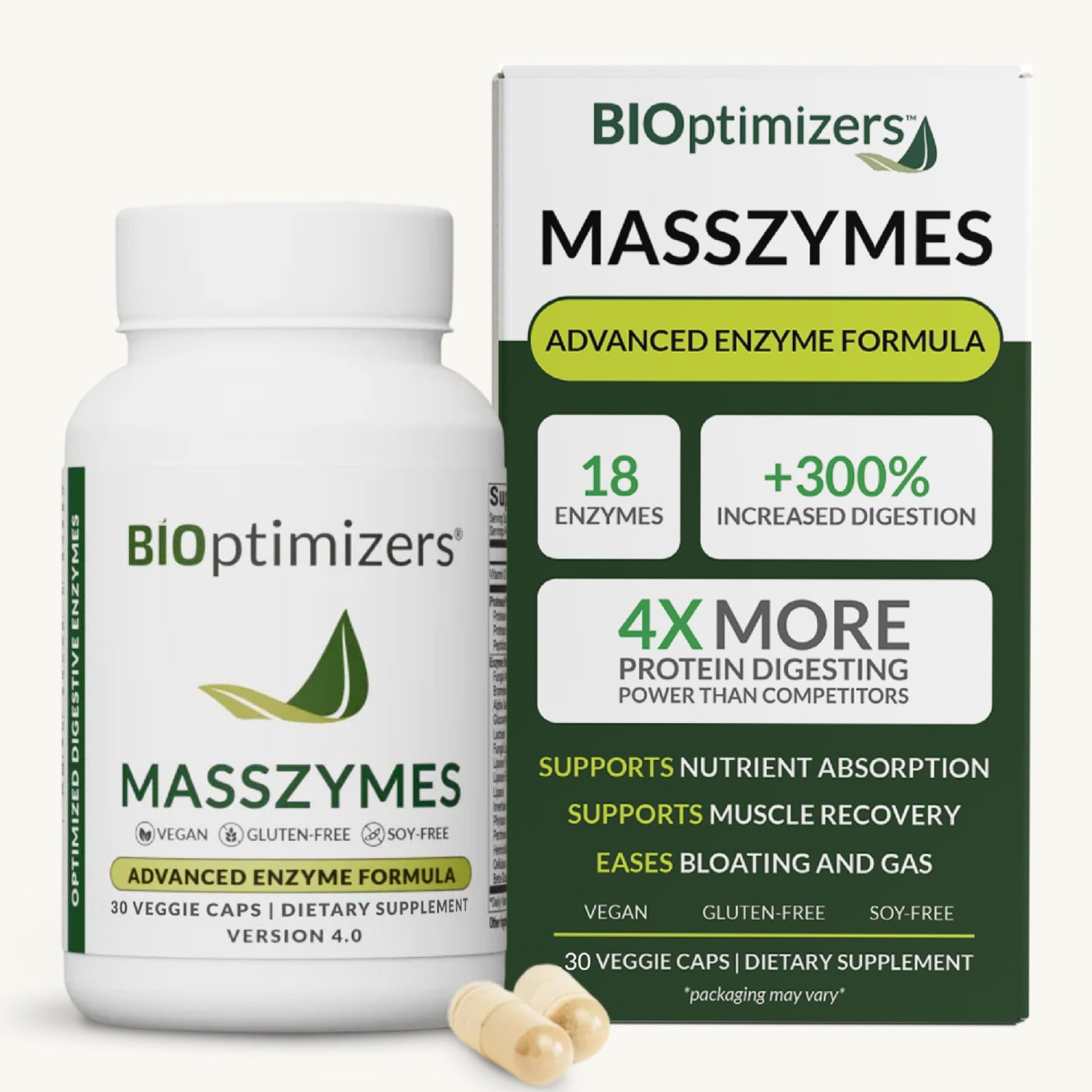 BIOptimizers MassZymes - Complete Digestive Enzymes Supplement for Gut Health - Bloating Relief for Men and Women - Lipase Amylase Bromelain Digestive Enzymes (30 Capsules) BIOptimizers buy supplements canada