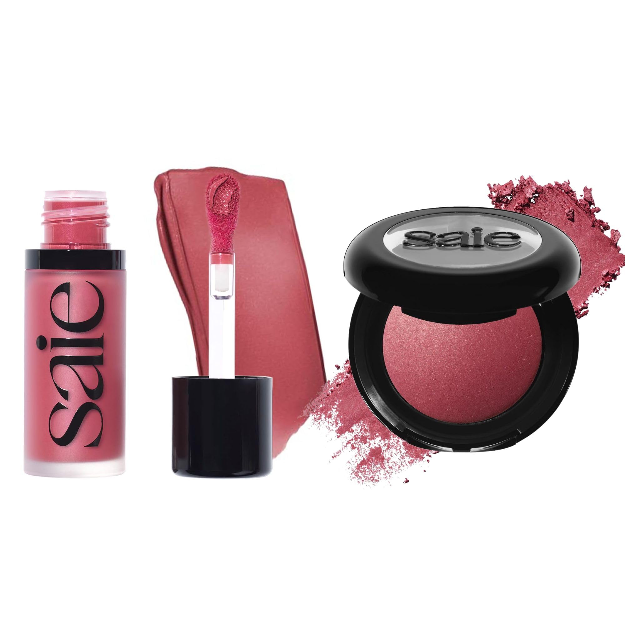 Saie Cheek Flush Duo - Dew Liquid Blush (.40 oz, Dreamy), SuperSuede Baked Powder Blush (.01 oz, Grazie) - Layerable, Skin-Nourishing Blushes for a Seamless Radiant Finish Saie buy supplements canada