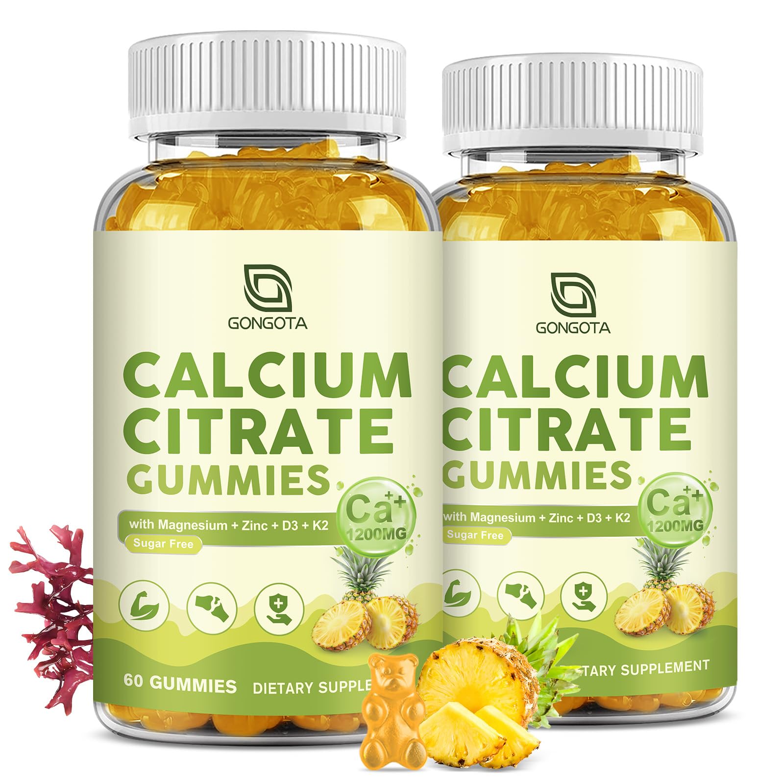 Calcium Citrate Gummies for Women, 1200mg Calcium Citrate Magnesium with Vitamin C D3 K2, Absorption Calcium Supplements for Bone, Muscle, Immune, Sugar Free (120Count) GONGOTA buy supplements canada