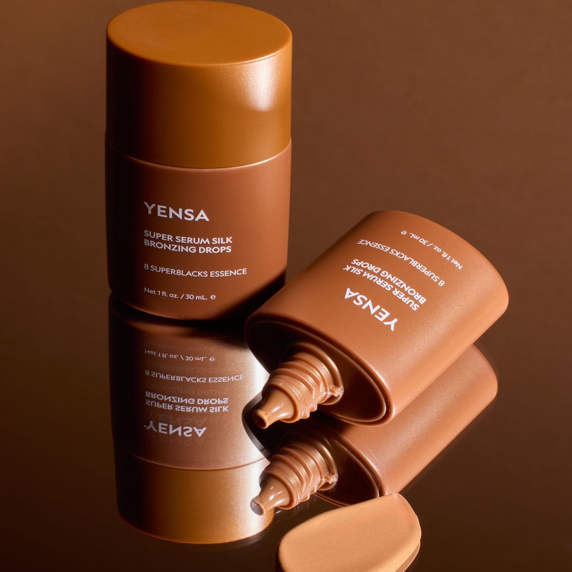 YENSA Super Serum Silk Bronzing Drops for Face - Liquid Bronzer Drops Enriched with Bakuchiol, Ferulic Acid & Super Oils - Hydrates & Nourishes with a Subtle Shimmer Finish - Universal Shade (1 Fl oz) YENSA buy supplements canada