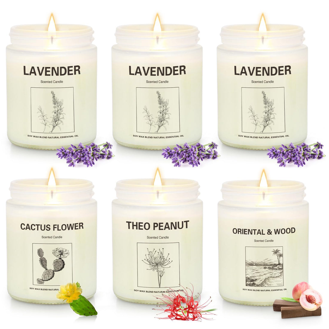 6 Pack Scented Candles, Aromatherapy Candles Gifts Set for Women, 42.6 oz 300 Hour Long Lasting YINUO LIGHT buy supplements canada