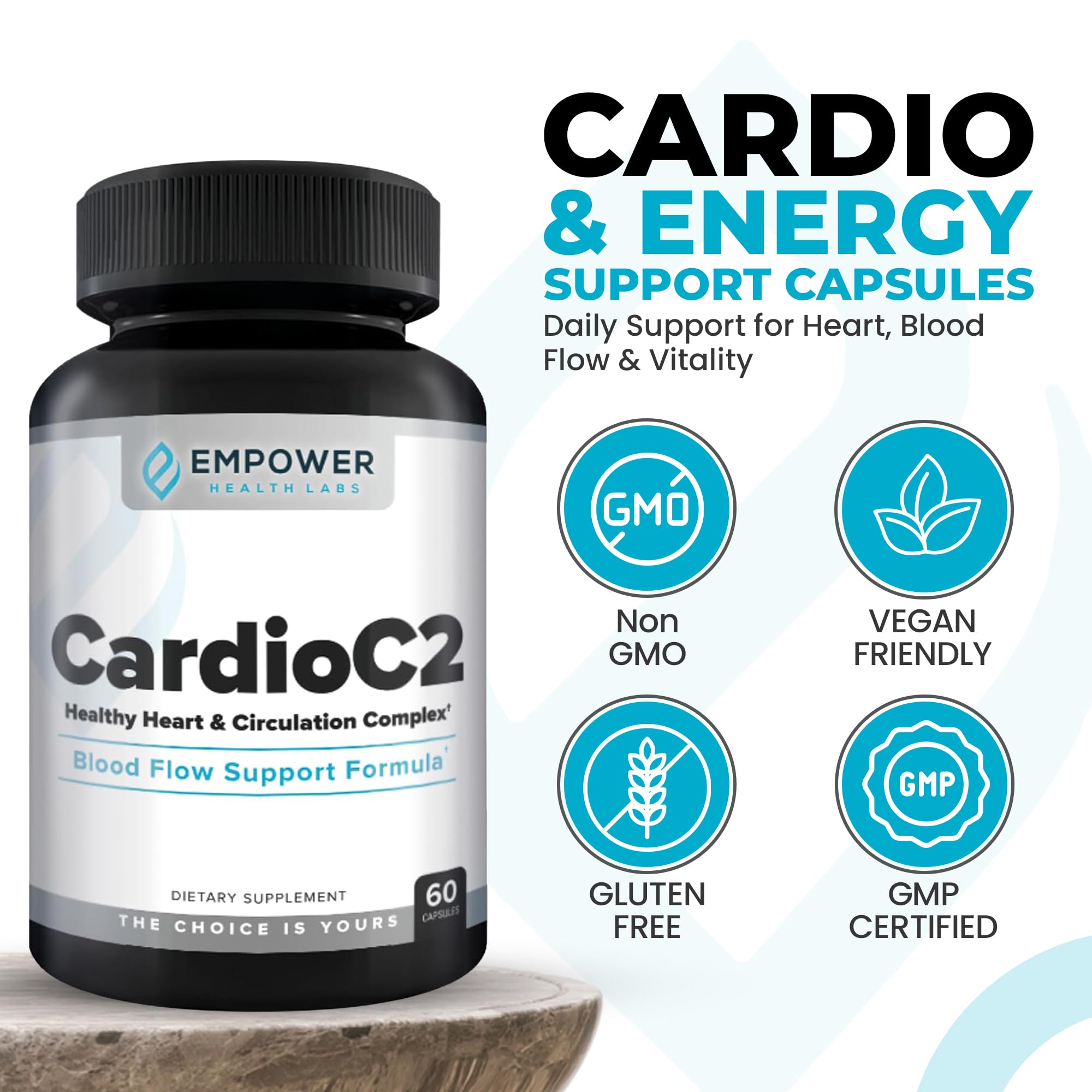 Empower Health Labs CardioC2 Circulation & Energy Support – Doctor-Formulated Blend with Beet Root, Black Garlic, Hawthorn & CoQ10 – Supports Healthy Blood Flow, Energy & Clarity – 60 Capsules Empower Health Labs buy supplements canada