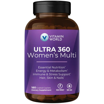 Vitamin World Ultra 360 Multivitamin for Women, Women's Multivitamin with Herbs & Collagen for Hair, Skin & Nails, Supplement with Iron, Vitamin A, B, C, D, E Vitamin World buy supplements canada