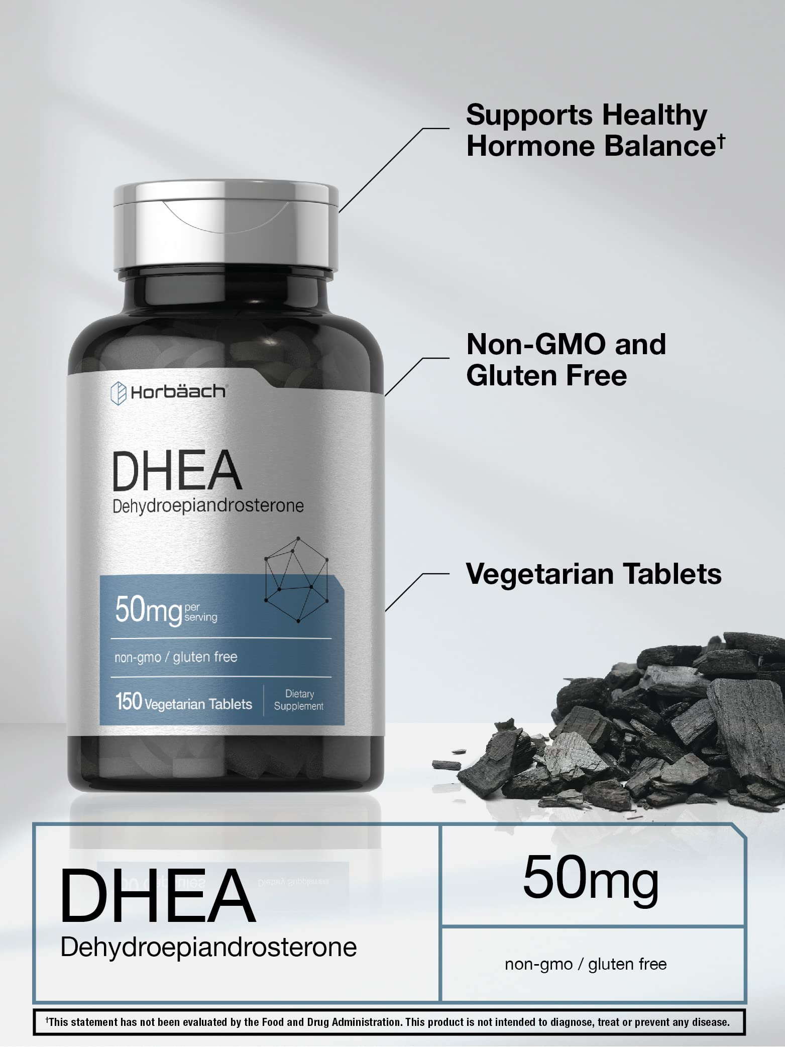 DHEA 50mg 150 Tablets | Non-GMO, Gluten Free Supplement | by Horbaach Horbäach buy supplements canada