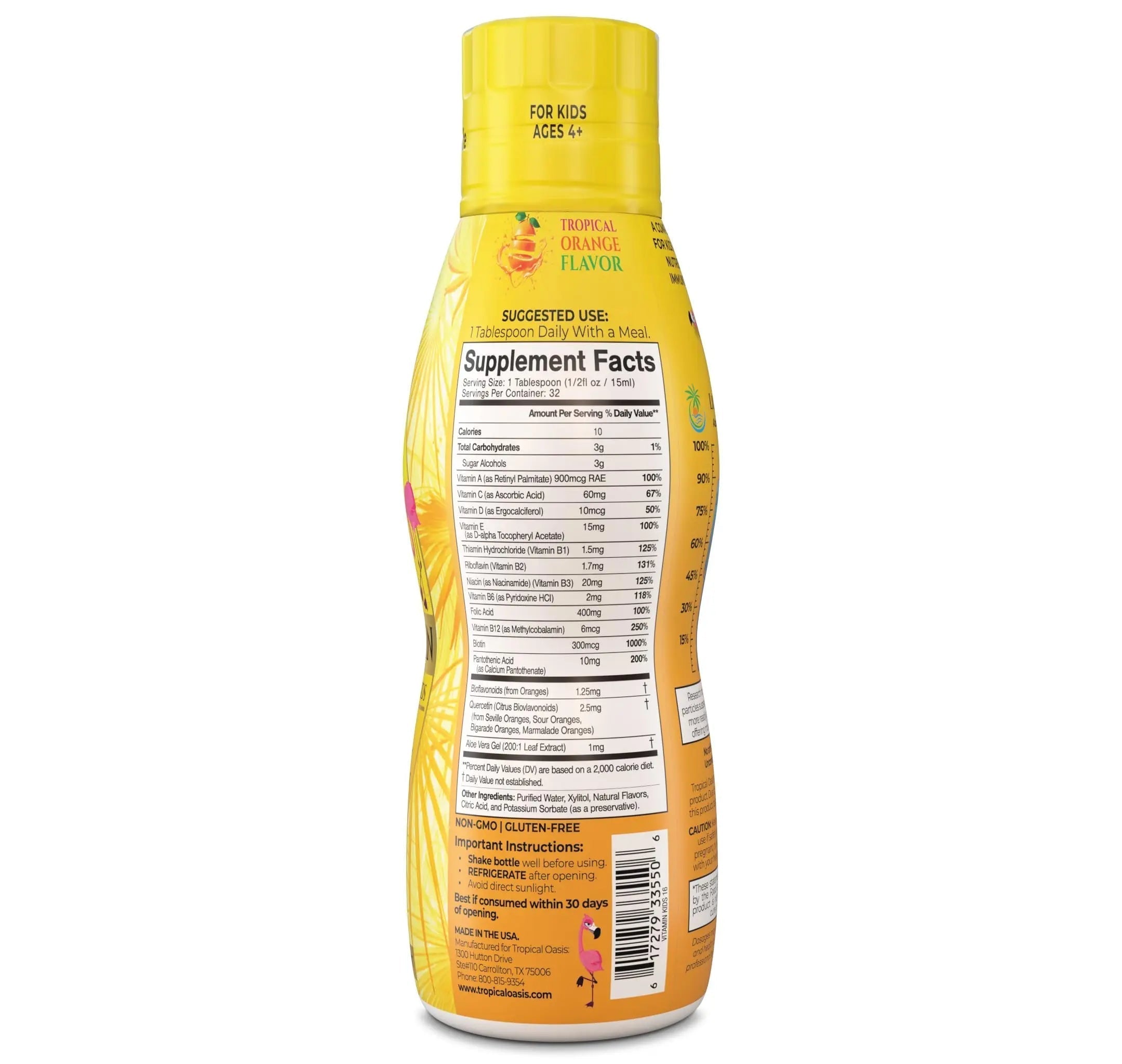 Premium Liquid Multivitamin For Kids | Sugar Free Kids Vitamins | 100% DV of 14 Vitamins for Kids | Multivitamin for Children Ages 4+ | Tropical Oasis buy supplements canada