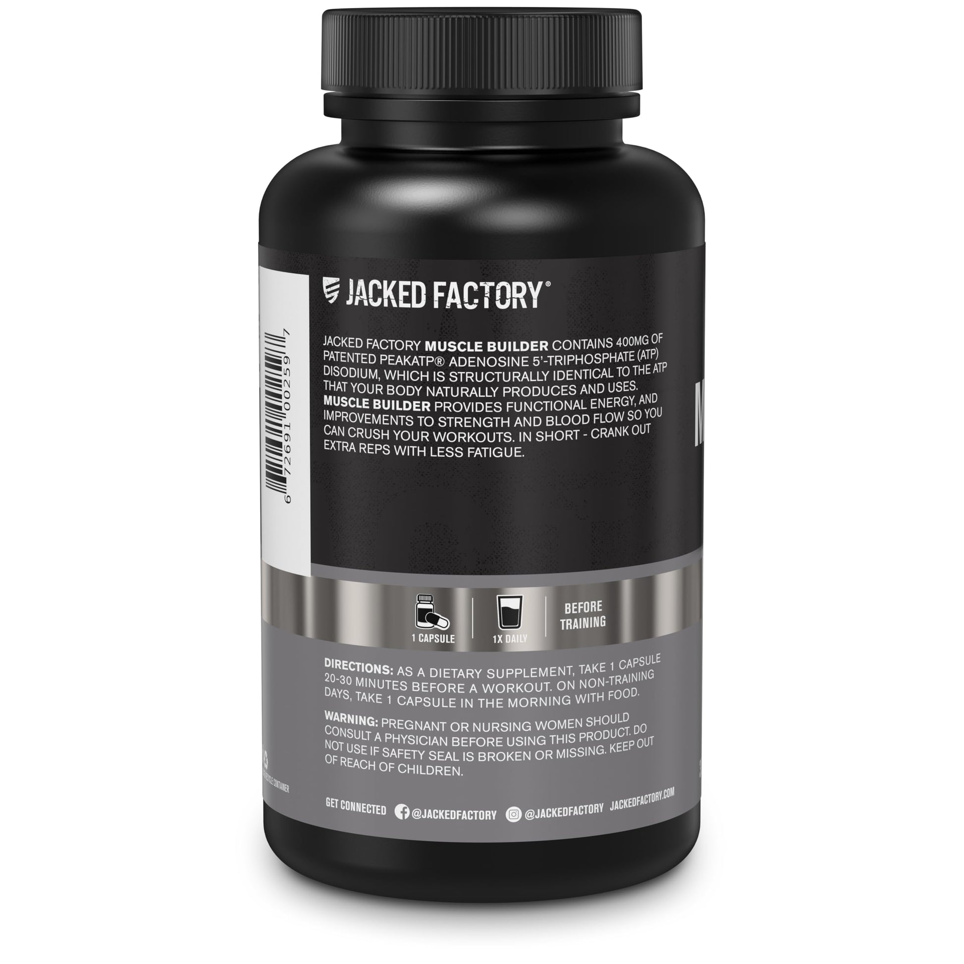Jacked Factory Essentials Muscle Builder - ATP Muscle Builder for Men with Peak ATP to Support Muscle Gain, Enhance Athletic Performance, & Increase Strength - 30 Capsules Jacked Factory buy supplements canada