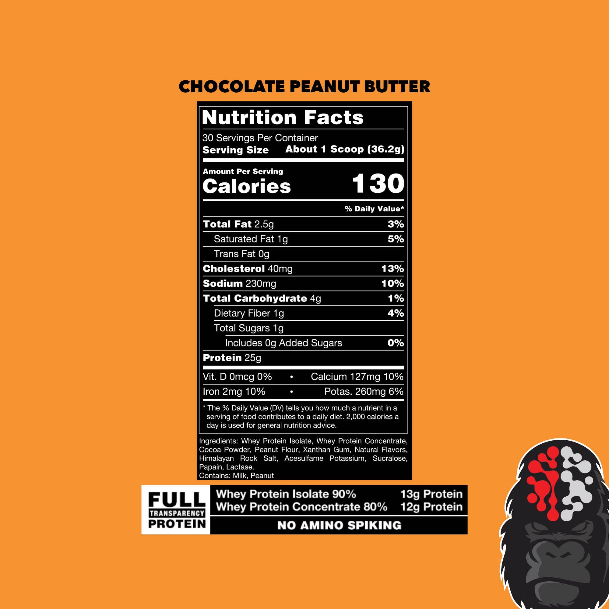 Gorilla Mode Premium Whey Protein - Chocolate Peanut Butter / 25 Grams of Whey Gorilla Mind buy supplements canada