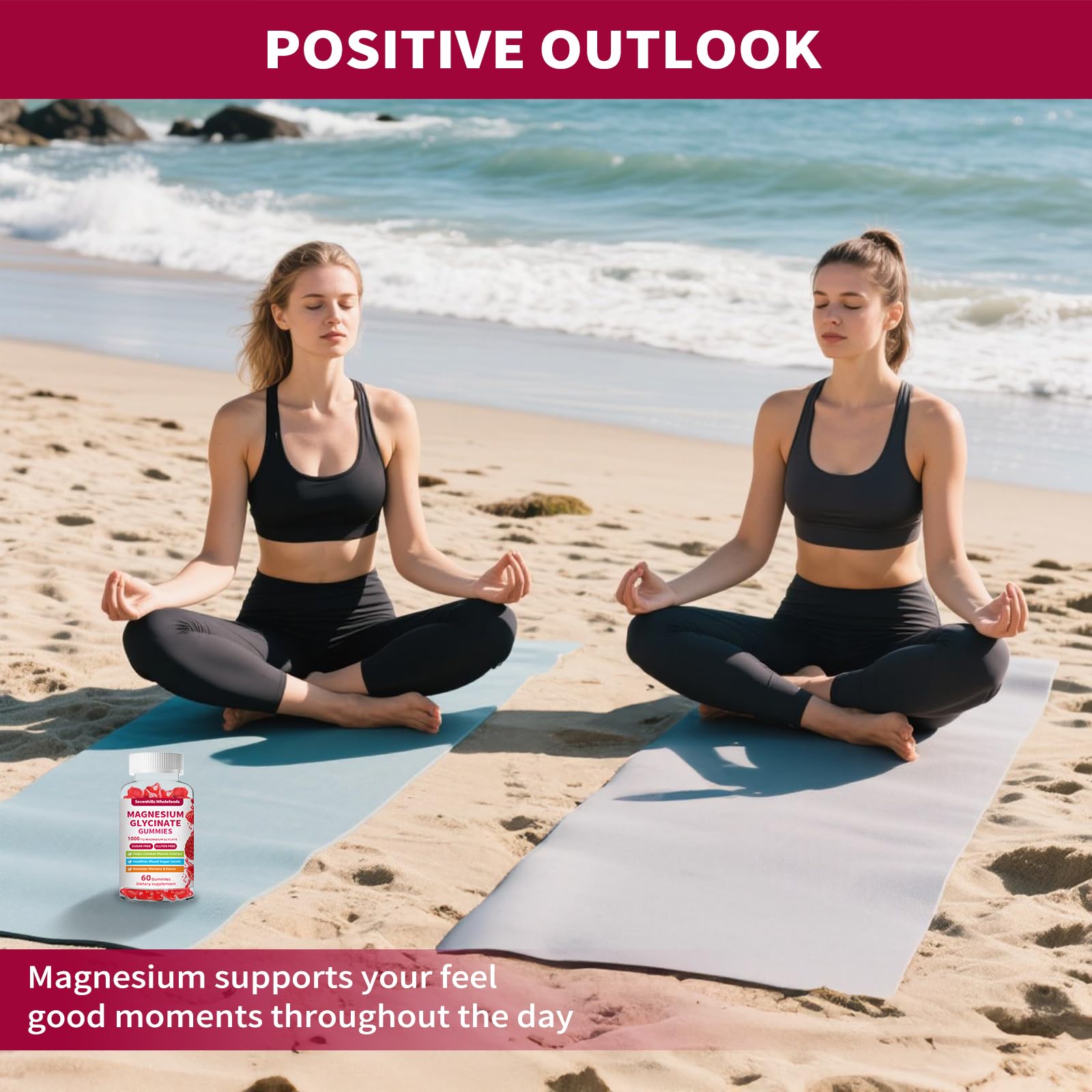 Magnesium Glycinate Gummies 1000mg - Sugar Free Magnesium Potassium Supplement for Relaxation, Calm, Stress Relief, and Sleep Support for Adults & Kids - 60 Raspberry Gummies Sevenhills Wholefoods buy supplements canada