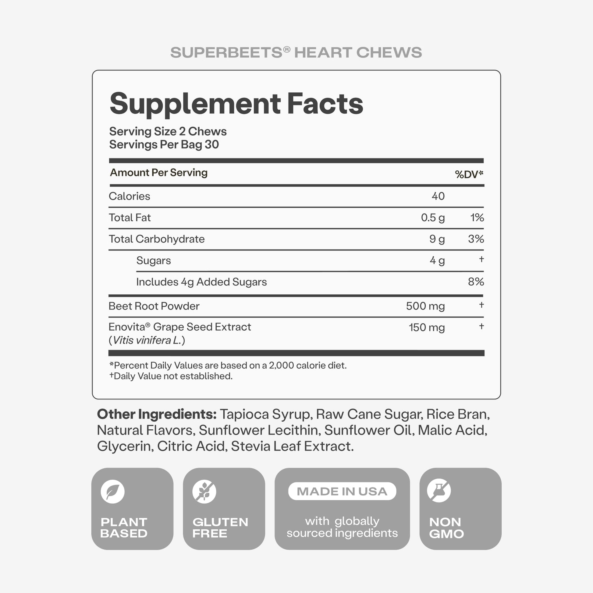 Humann SuperBeets Heart Chews, Beet Root Powder Support Energy Supplement, Nitric Oxide and Blood Pressure Support, Grape Seed Extract & Non-GMO Humann buy supplements canada