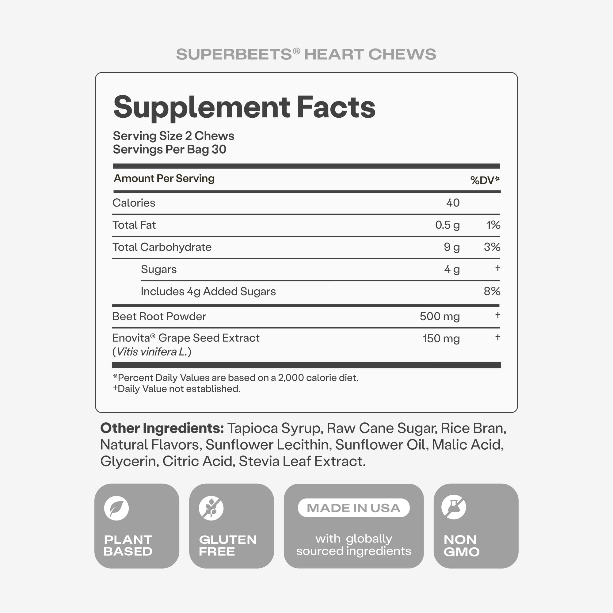 Humann SuperBeets Heart Chews, Beet Root Powder Support Energy Supplement, Nitric Oxide and Blood Pressure Support, Grape Seed Extract & Non-GMO Humann buy supplements canada
