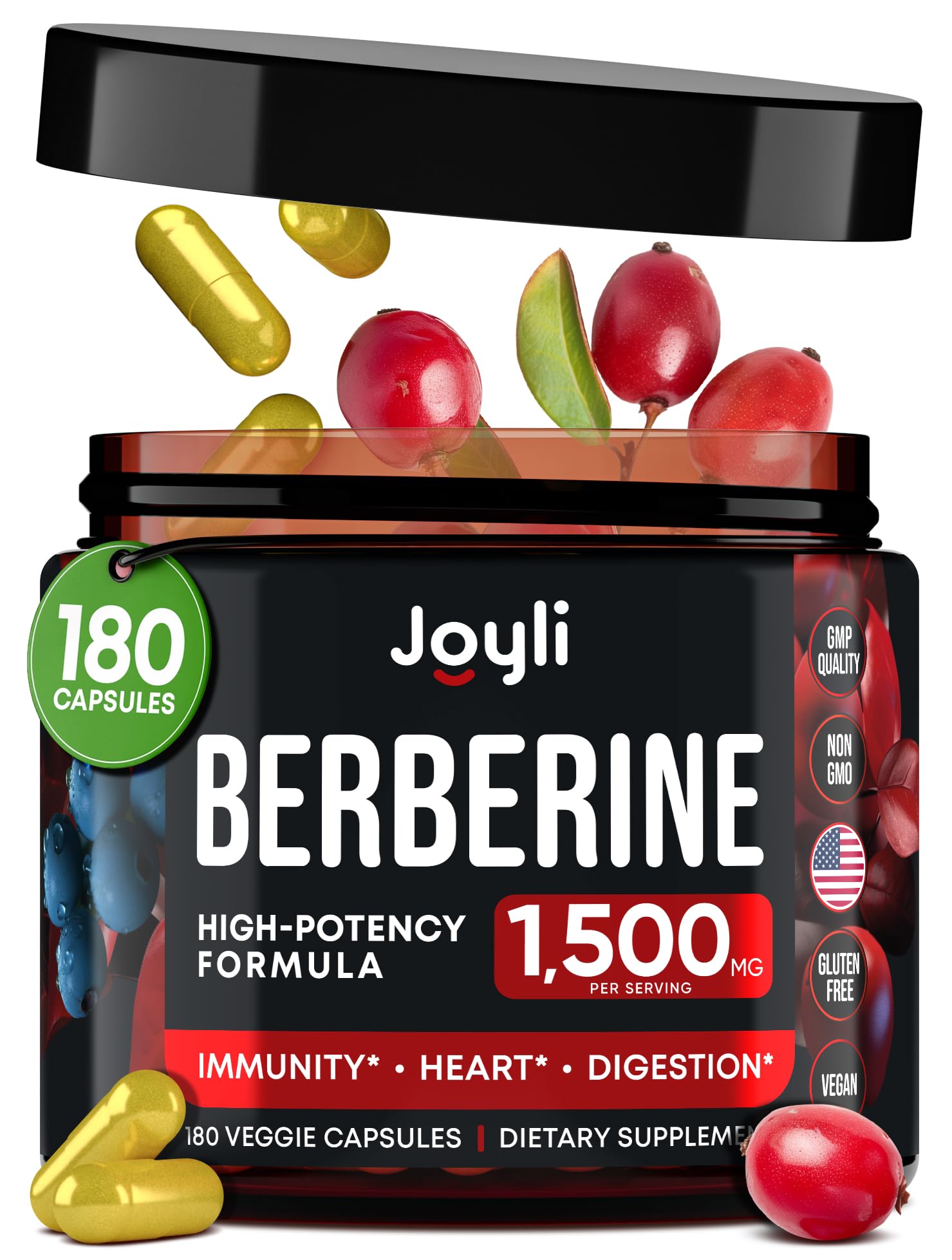 Joyli Berberine 1500MG - 180 Vegan Capsules - Weight Management & Heart Support JOYLI Nutrition buy supplements canada