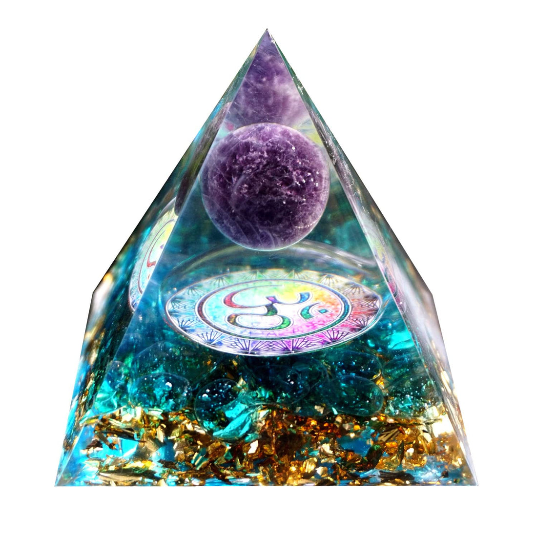 Besorgone Orgonite Pyramid for Positive Energy Amethyst Sphere Chakra Orgone with Blue Quartz Besorgone buy supplements canada