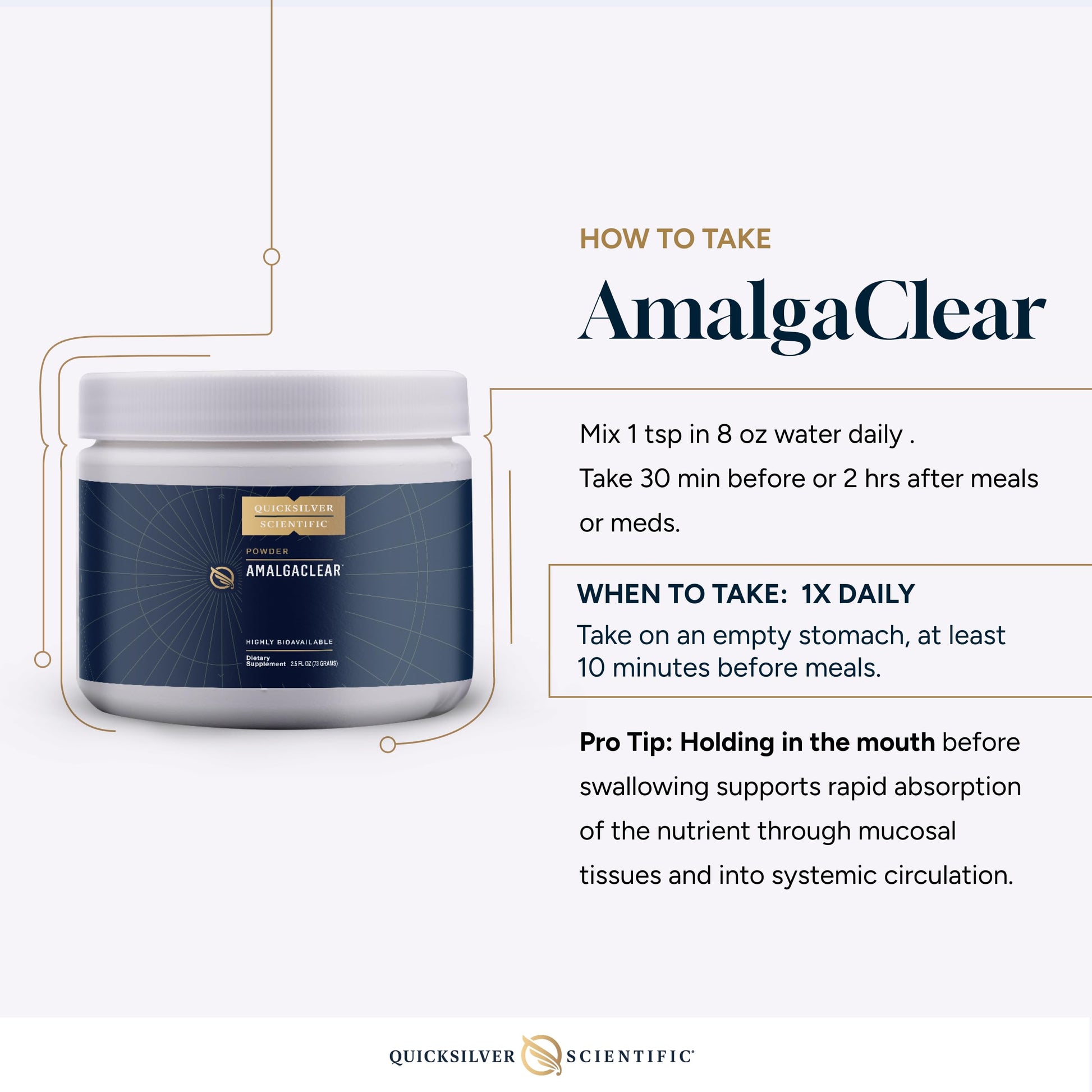 Quicksilver Scientific AmalgaClear - Detox Support with Modified Citrus Pectin & Silica Extract (73g) Quicksilver Scientific buy supplements canada
