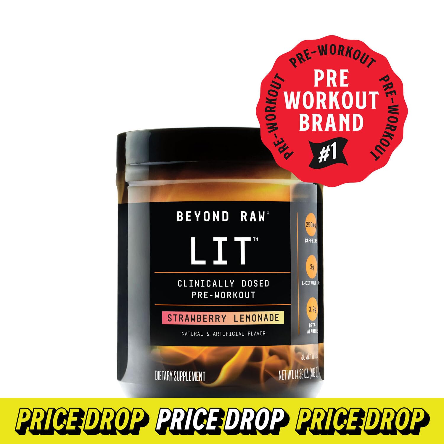 BEYOND RAW LIT | Clinically Dosed Pre-Workout Powder | Contains Caffeine, L-Citrulline BEYOND RAW buy supplements canada