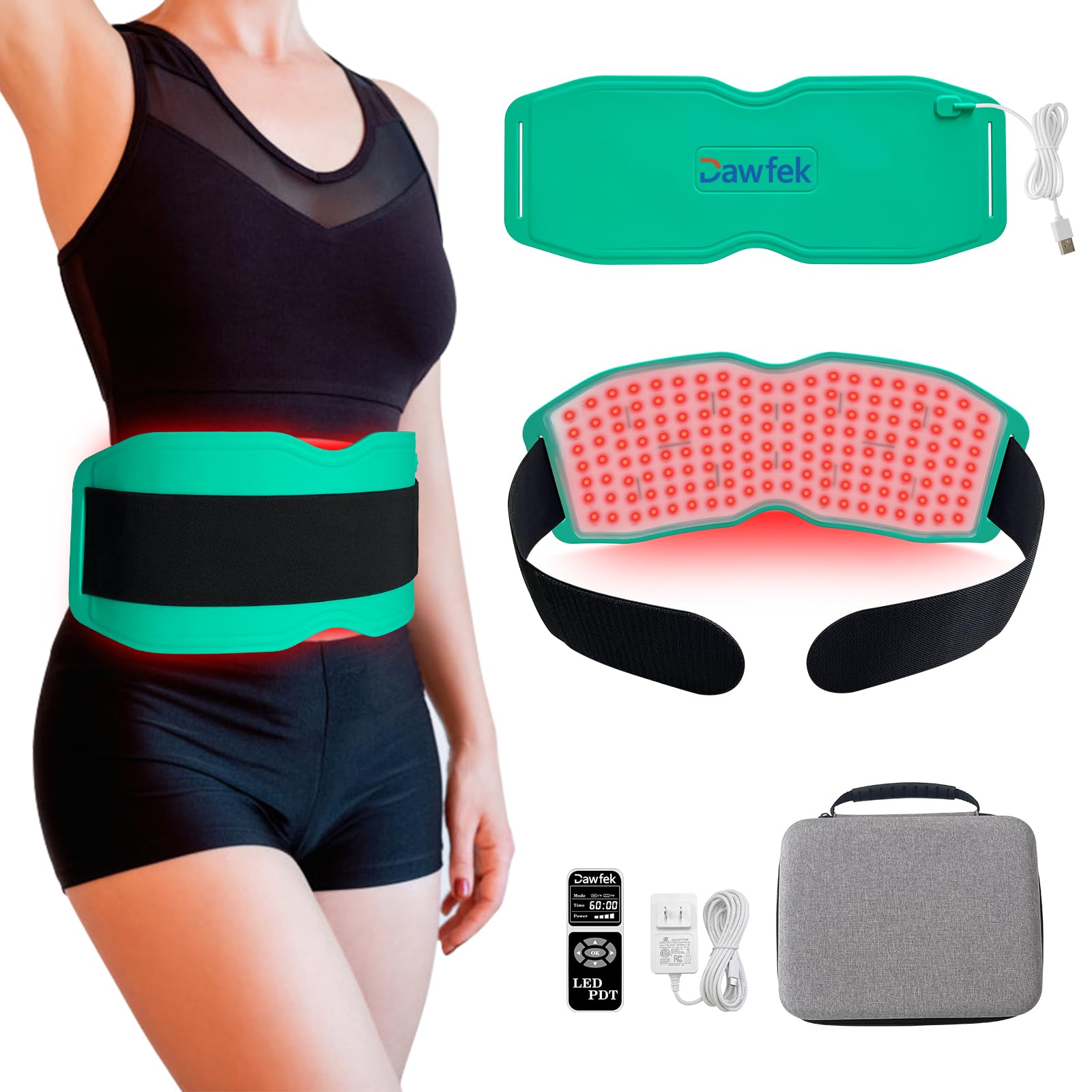 Dawfek Red Light Therapy Belt for Pain Relief Silicone Wearable Near Infrared Light Wrap Deep Dawfek buy supplements canada