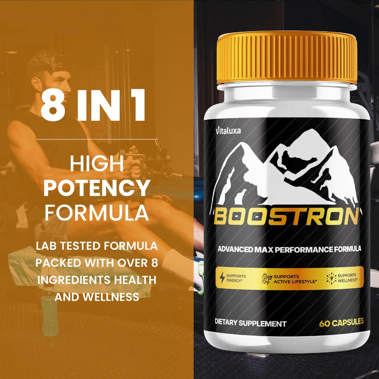 Boostron Capsules, Boostron Supplement Pills - Boostrom Maximum Strength Performance Blend Premium Advanced Formula All Natural Ingredients for Advanced Health Vitamin Support Reviews (60 Capsules) Vitaluxa buy supplements canada